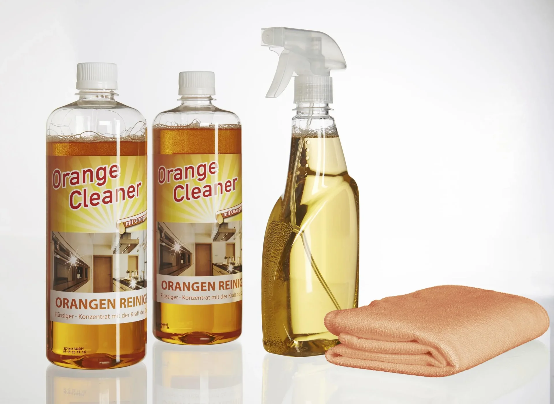 Orangenreiniger, 2 x 750 ml inklusive Sprühflasche und Mikrofasertuch - 3