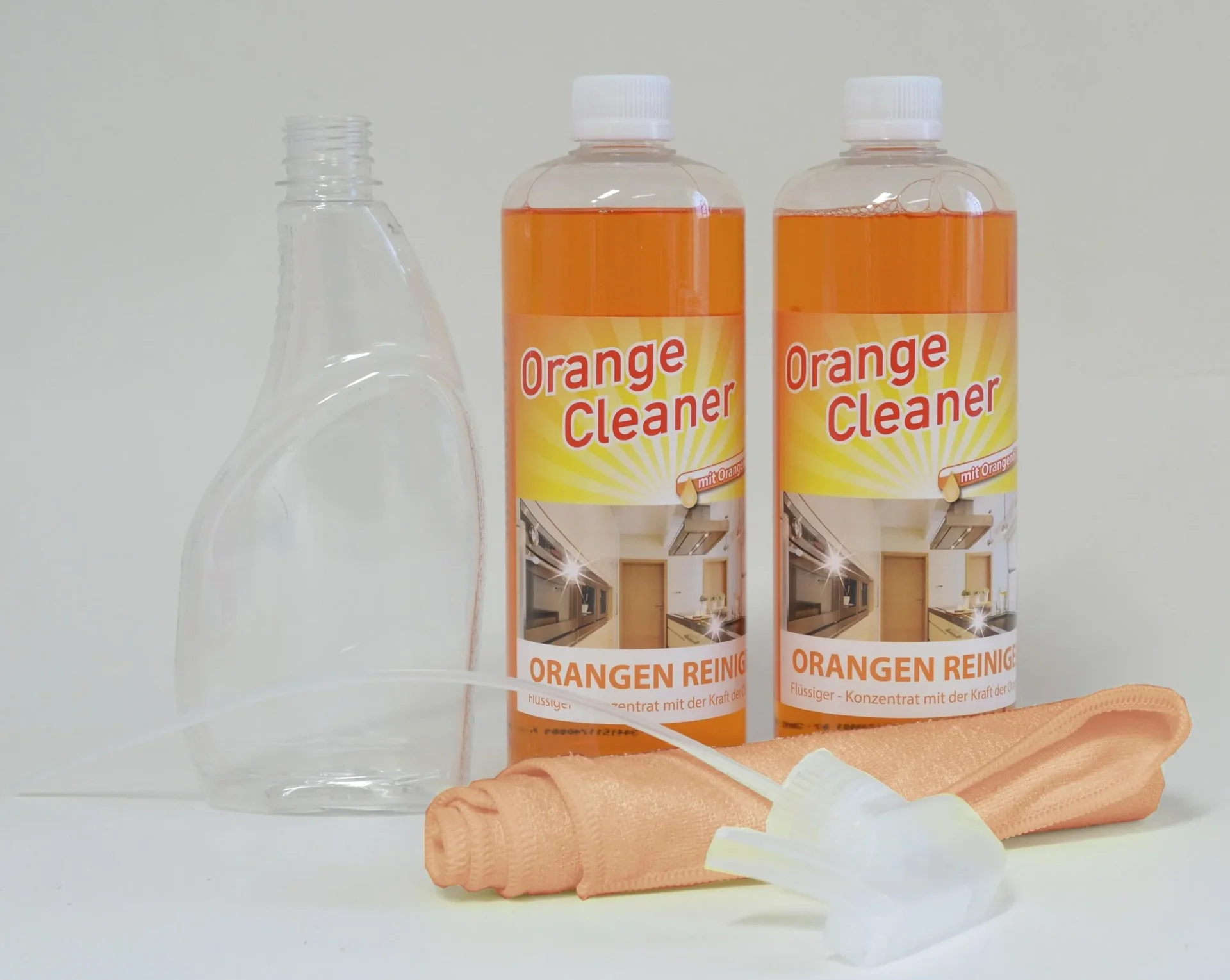 Orangenreiniger, 2 x 750 ml inklusive Sprühflasche und Mikrofasertuch - 5