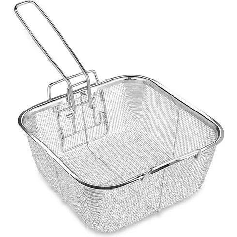 Quadratische Pfanne - Fritteuse - 2-in-1 - mit Korb - Kupfer - 6