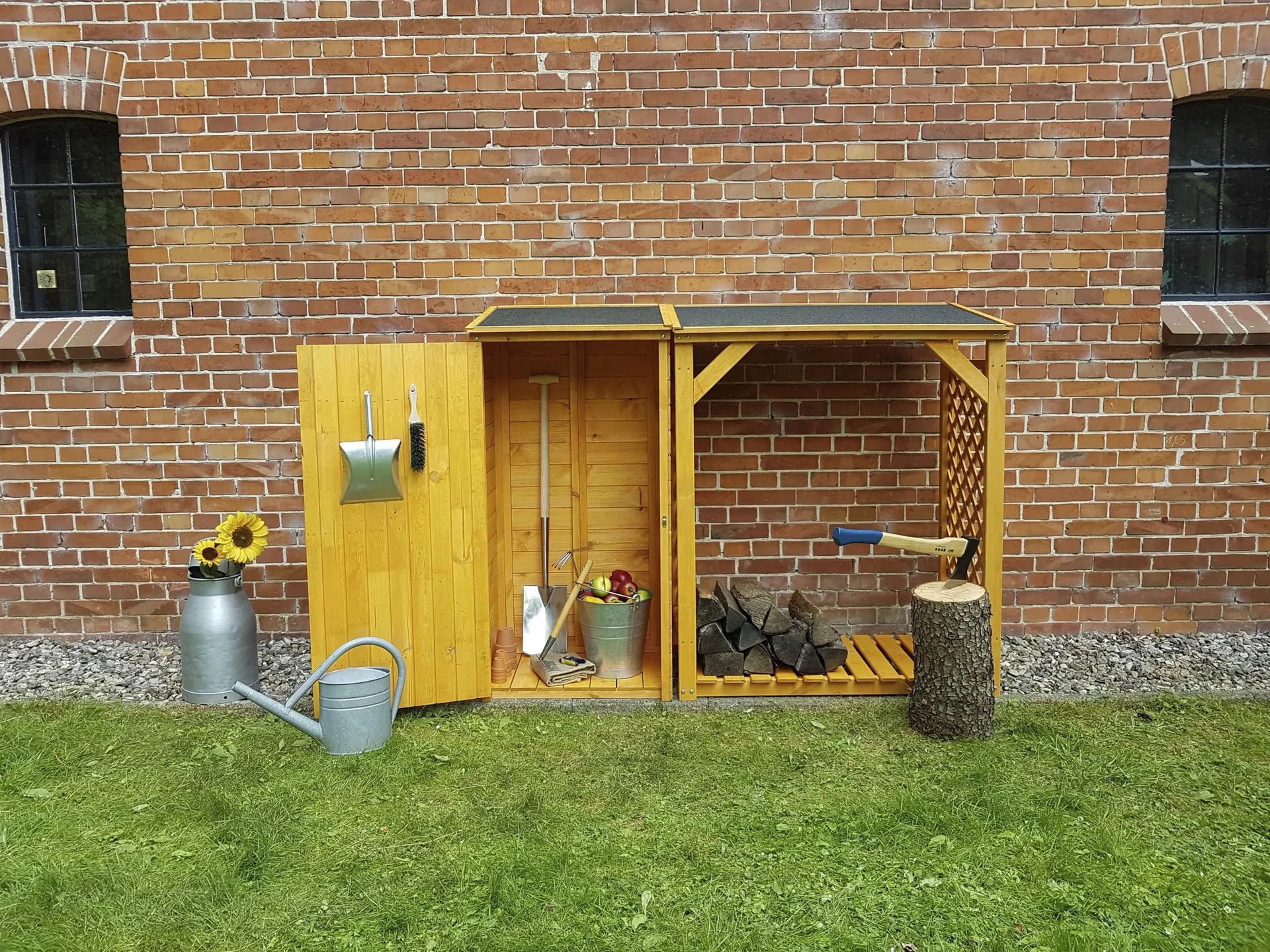 Kaminholzkombination "Speyer", honigbraun - 1