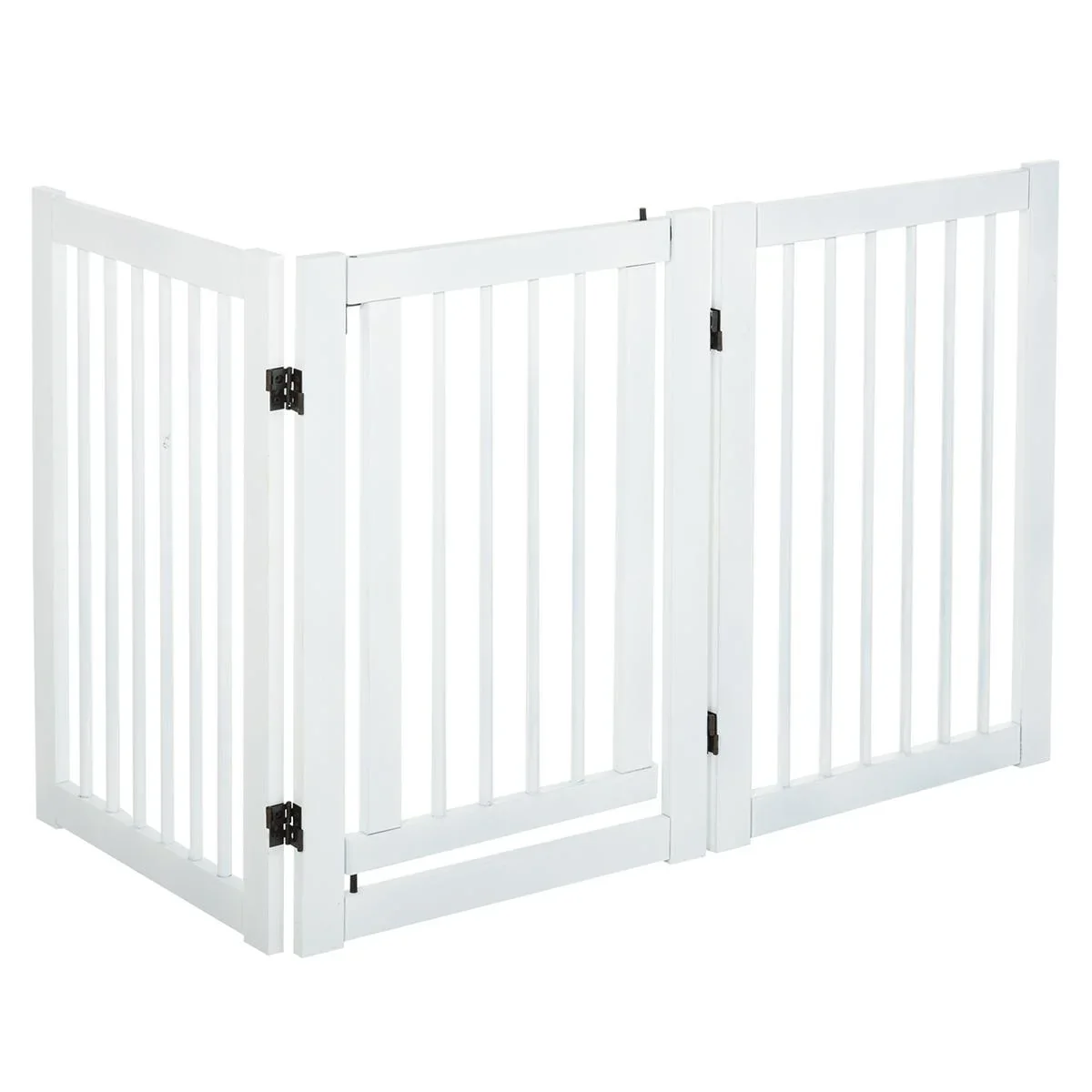 Absperrgitter für Hunde Schutzgitter Hundegitter Türschutzgitter Weiß 155 x 1,5 x 76 cm - 1