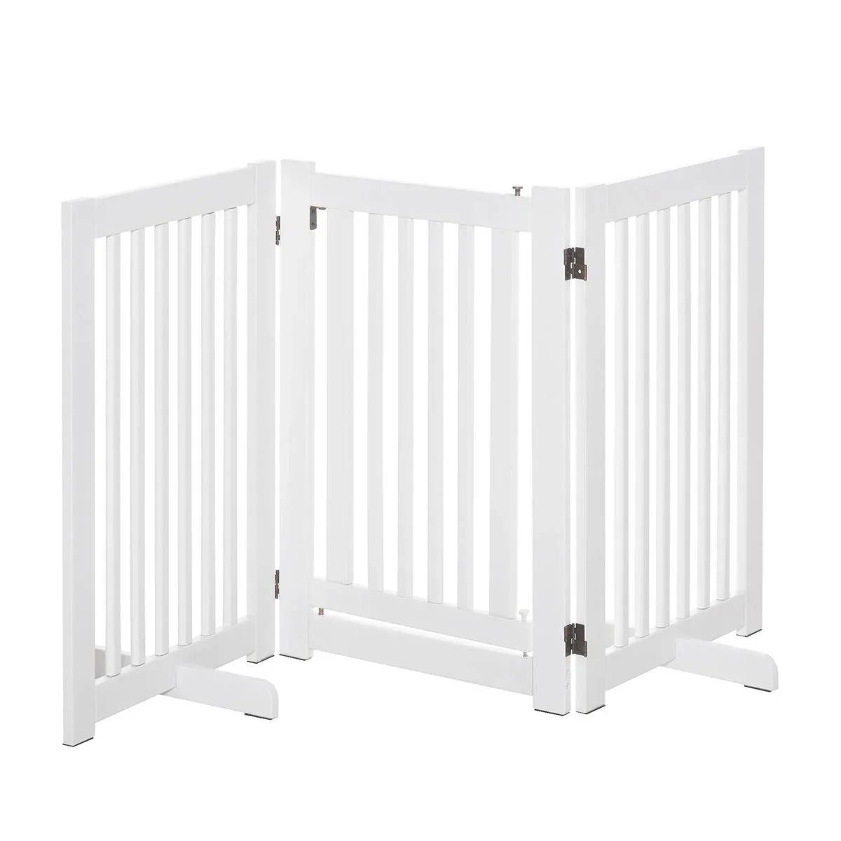 Absperrgitter für Hunde Schutzgitter Hundegitter Türschutzgitter Weiß 155 x 1,5 x 76 cm - 2