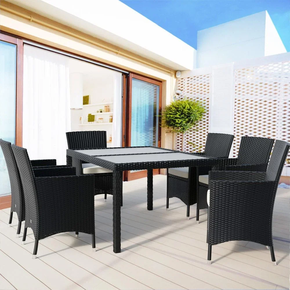 Garten-Set Polyrattan Milan 6+1 Set - Schwarz - 3
