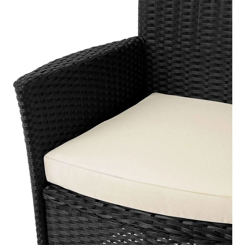 Garten-Set Polyrattan Milan 6+1 Set - Schwarz - 8