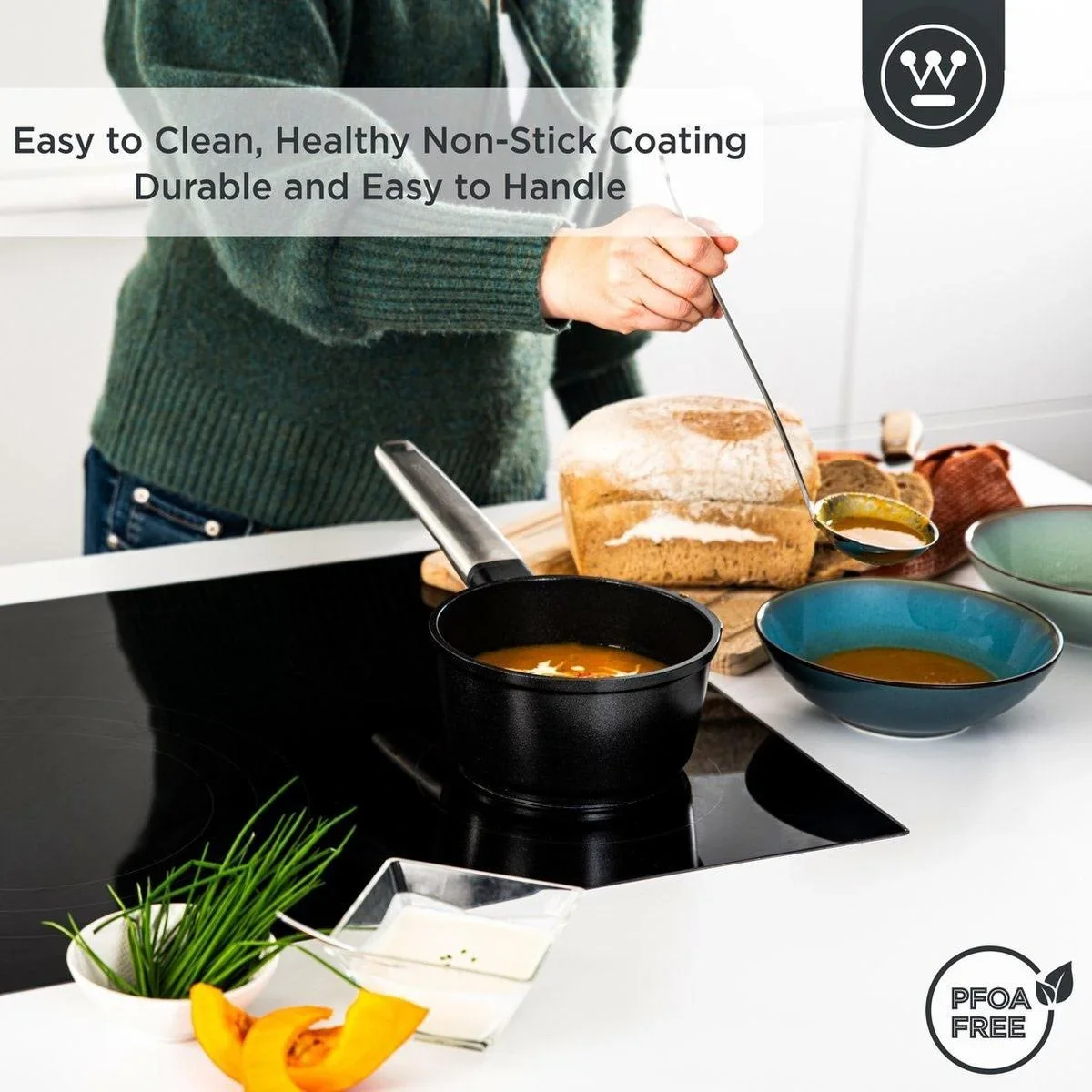 NL Performance Series Topfset - Stielkasserolle 18 cm + Grillpfanne 28 cm - Schwarz - 3