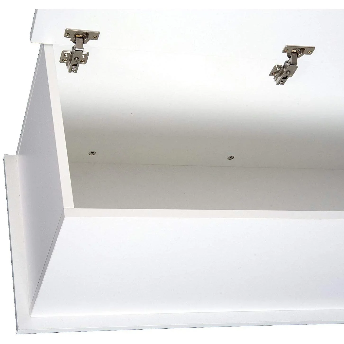 Truhe Aufbewahrungsbox Holzkiste mit klappbarem Deckel Weiß - 1