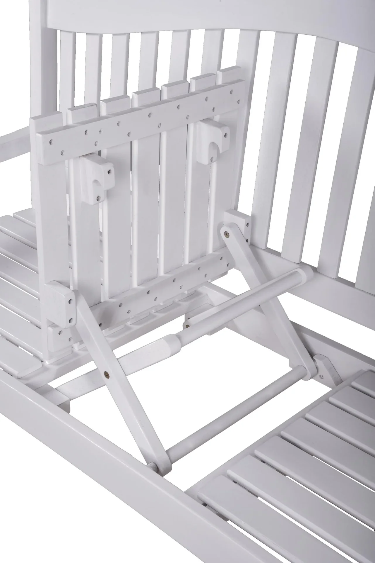 Bank SINGAPUR, mit hochklappbarem Tisch, Eukalyptus Grandis FSC 100% white washed - 1