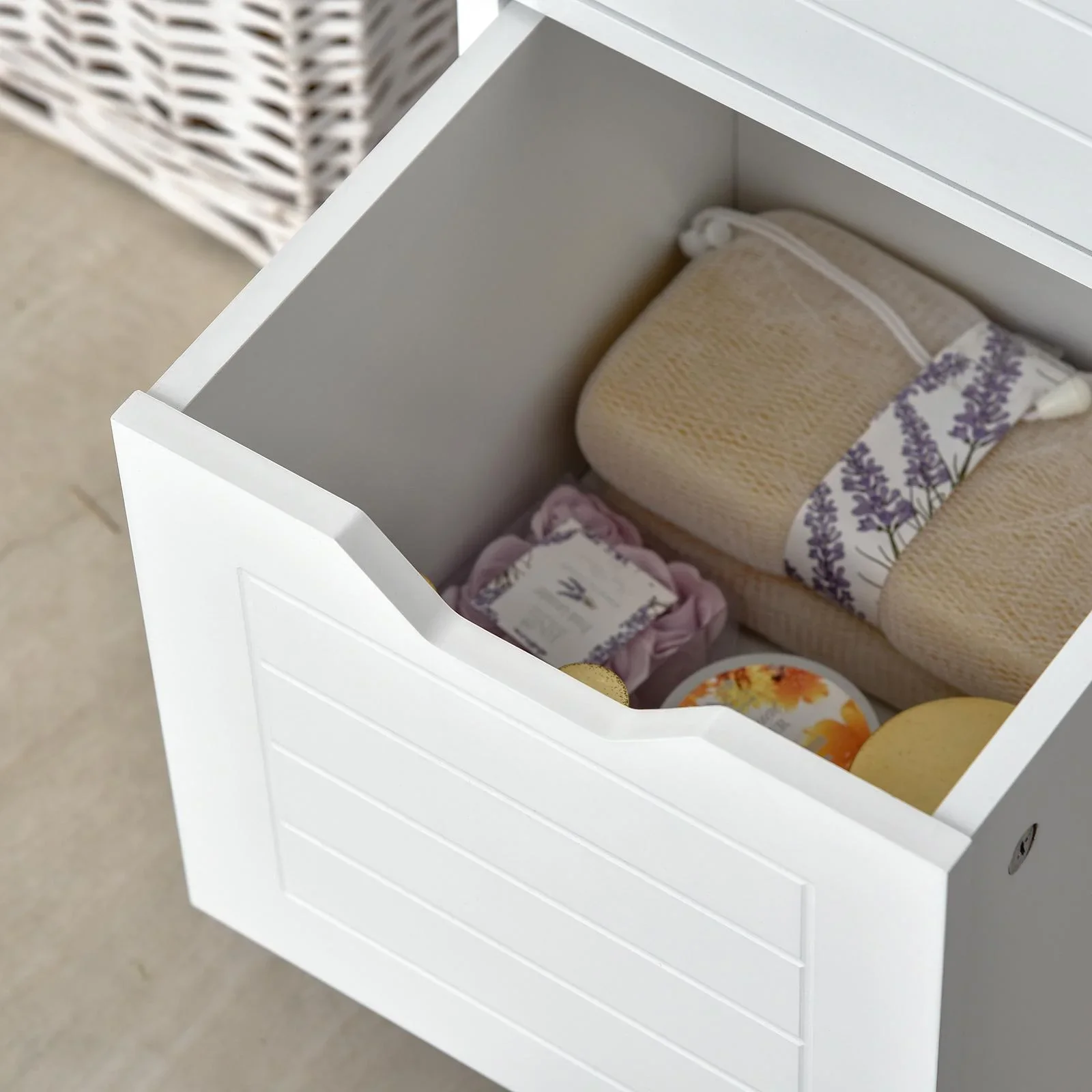 Schrank mit 2 Schubladen und 3 offenen Regalen - 1