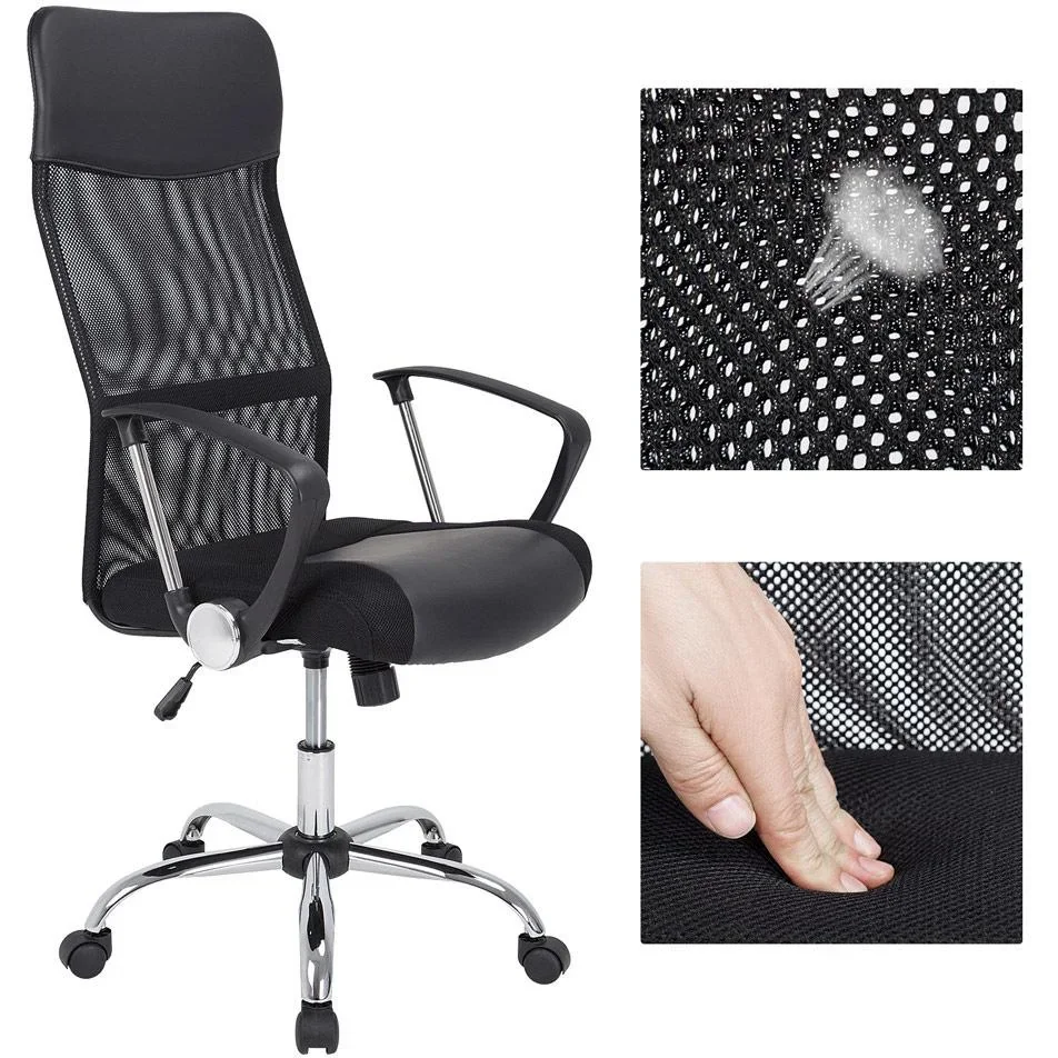 Drehstuhl mit Netzgewebe schwarz - 0