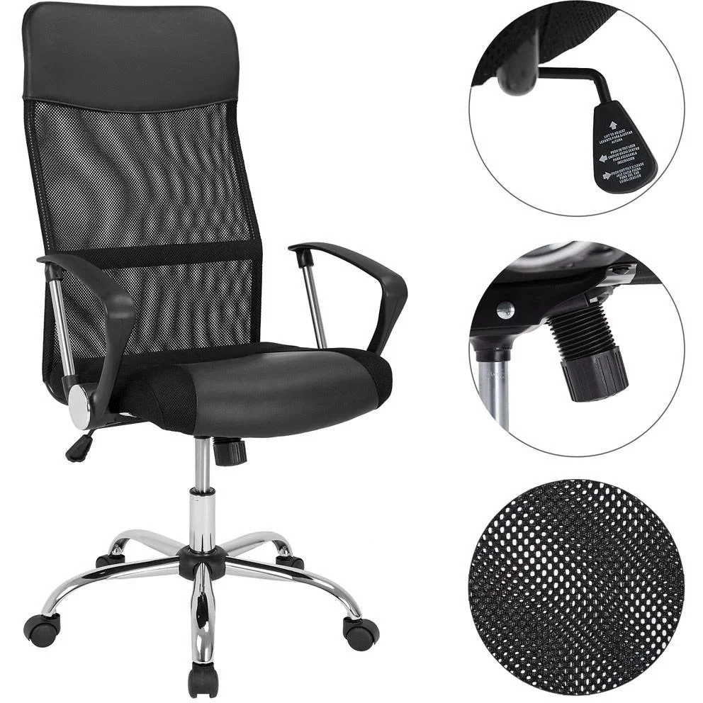 Drehstuhl mit Netzgewebe schwarz - 1