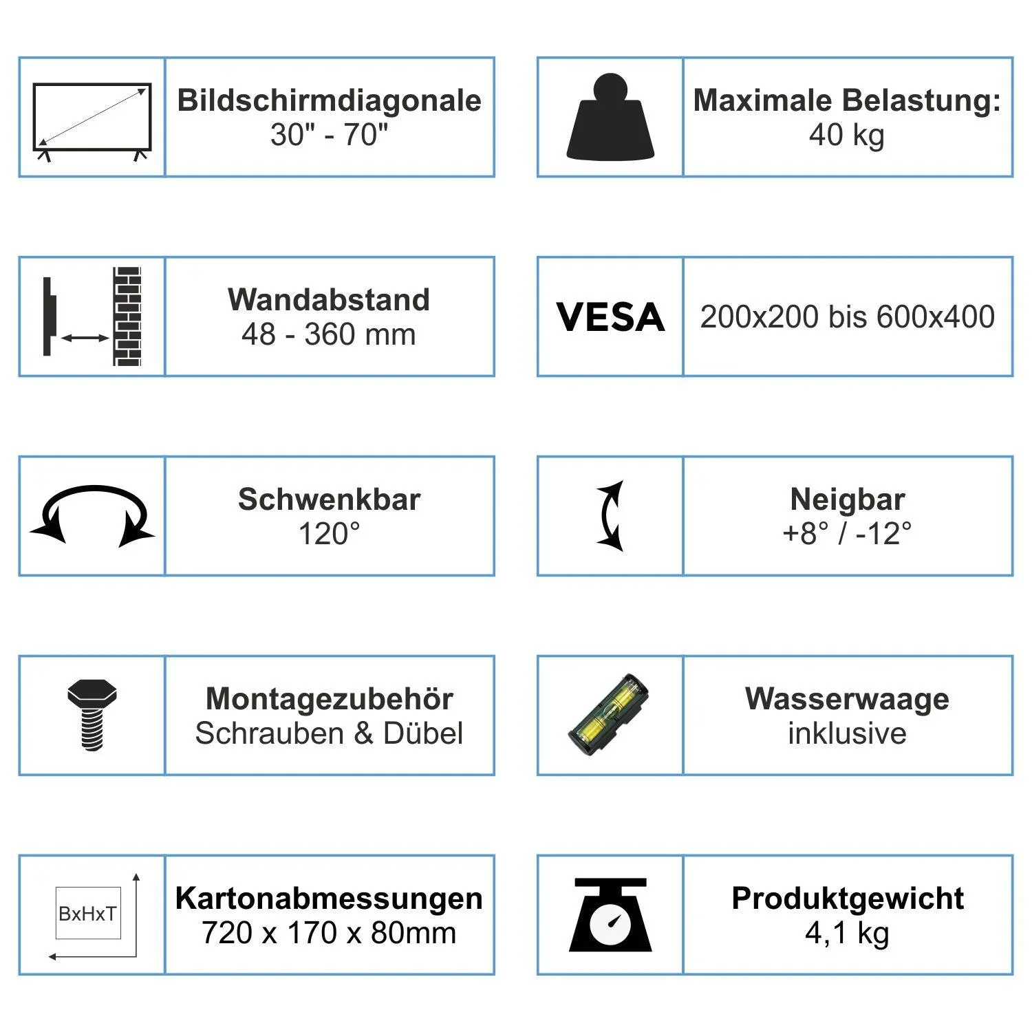 Mega LCD TV Wandhalter 32-70 Zoll - 7