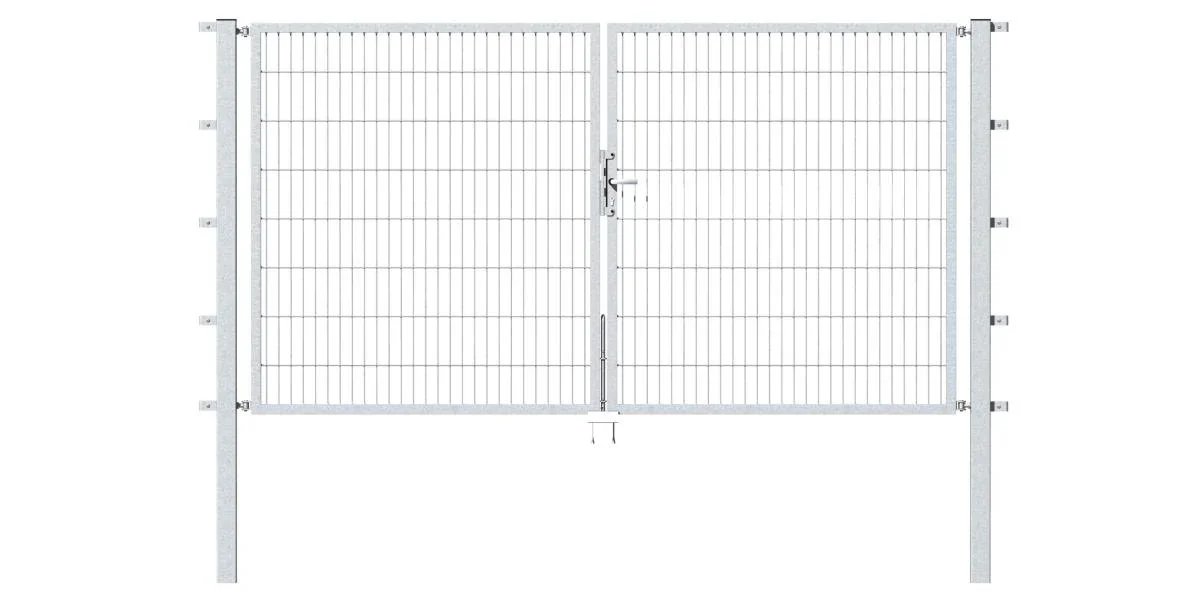Doppeltor Flexo mit Zubehör, feuerverzinkt, Breite 200 cm, Höhe 140 cm, PF: 60x60 cm - 0