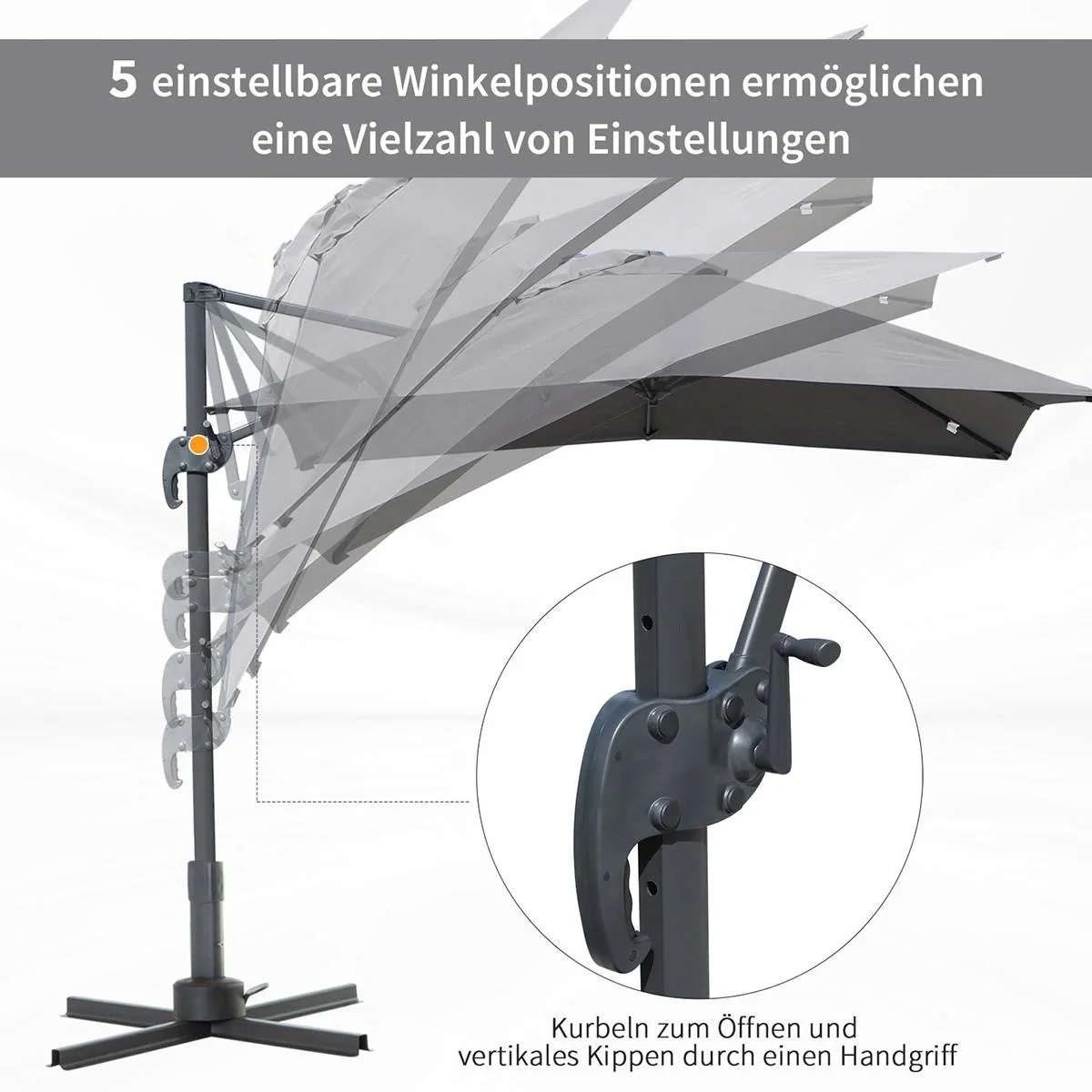Sonnenschirm 245 x 245 cm Kurbelsc - 1
