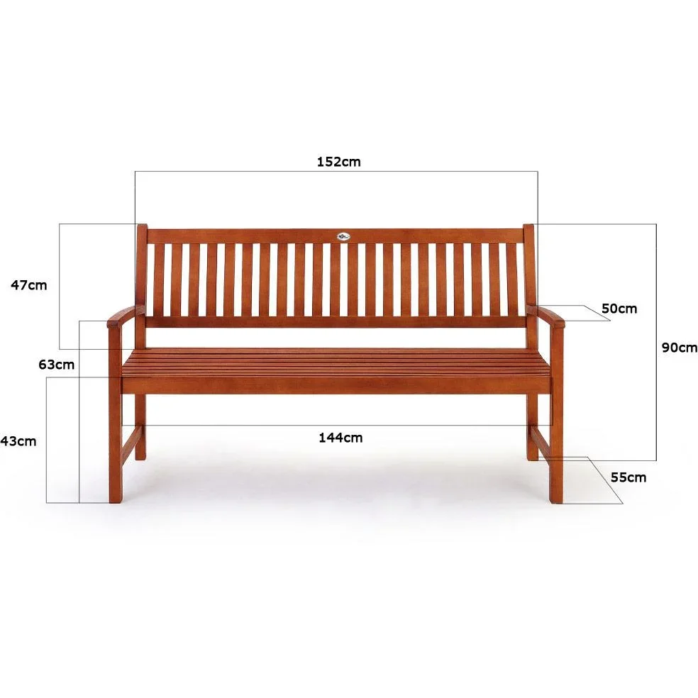 Gartenbank Maxima Eukalyptusholz 152x55x90cm FSC-zertifiziert - 3