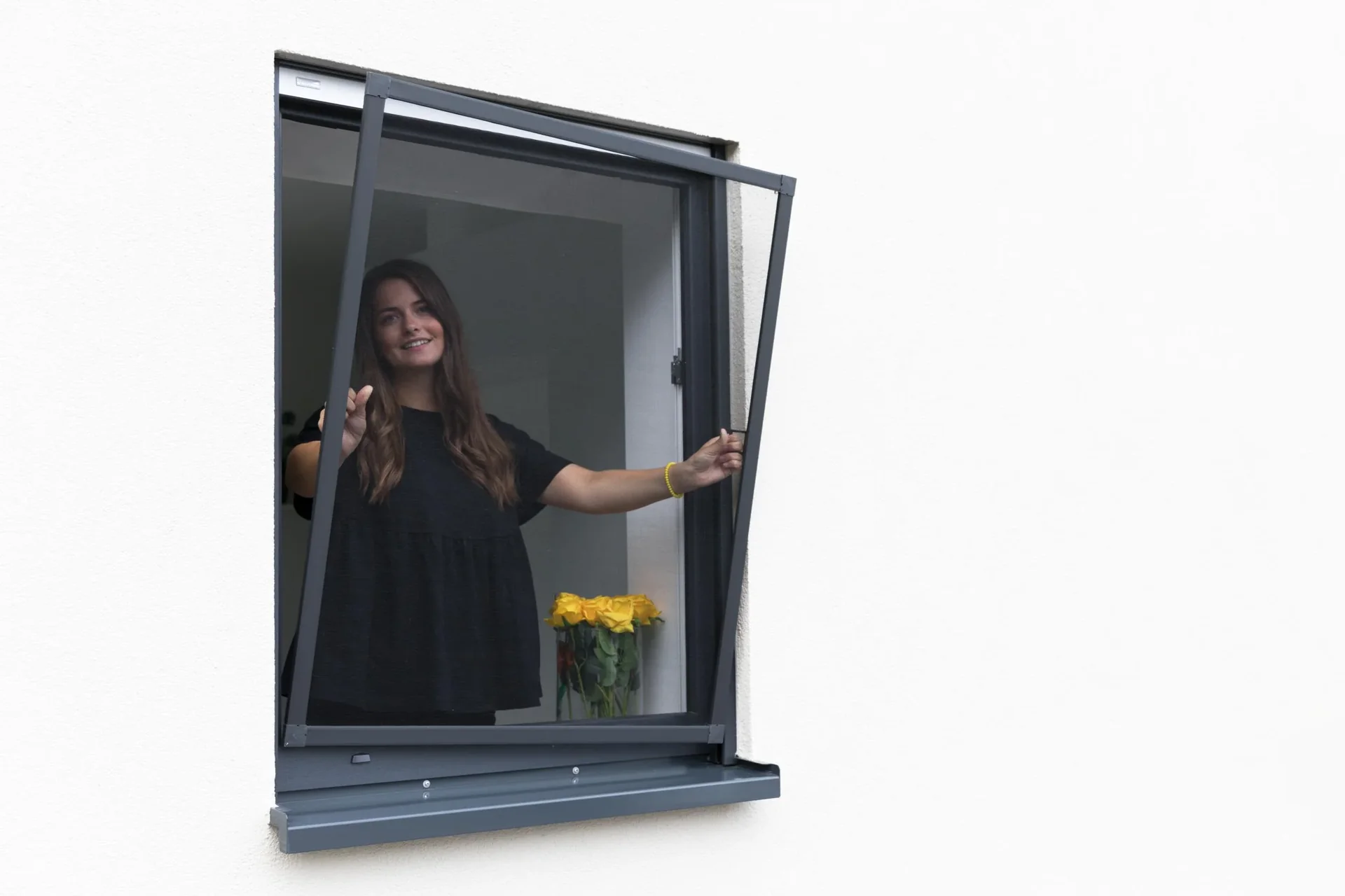 Insektenschutzfenster PREMIUM, Farbe anthrazit, 100 x 120 cm - 2