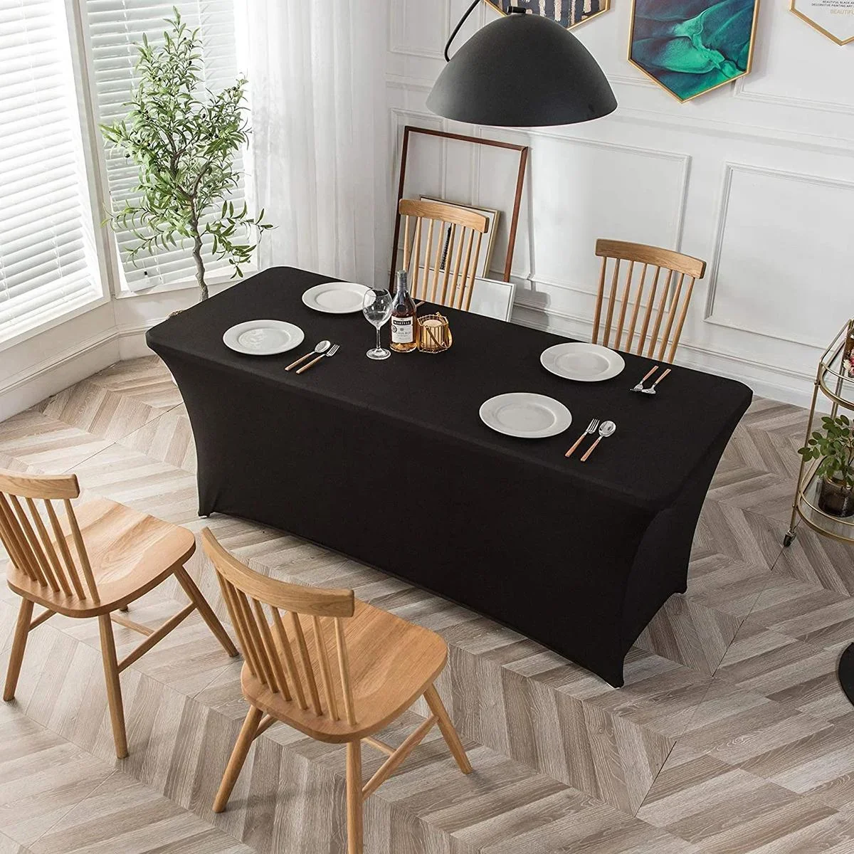 Abdeckung für rechteckigen Tisch - Stretch - 75 x 180 x 74 cm - Schwarz - 1