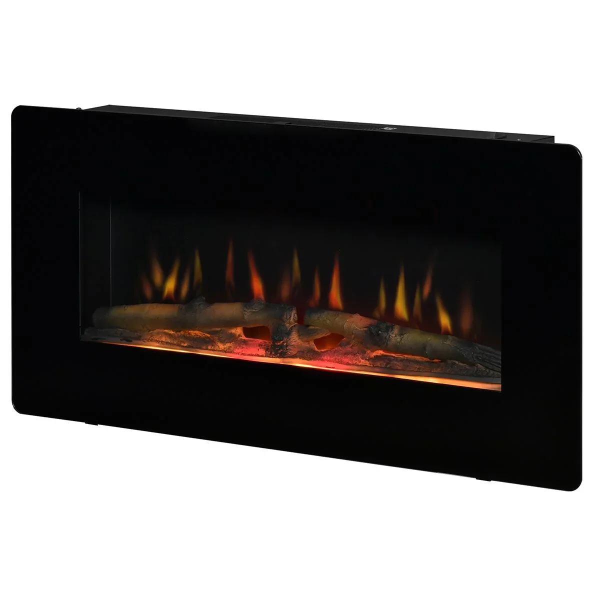 Elektrokamin Standkamin Kaminofen mit Flammeneffekt 1800/2000W Metall gehärtetes Glas Schwarz 91,4 x 11 x 44 cm - 2