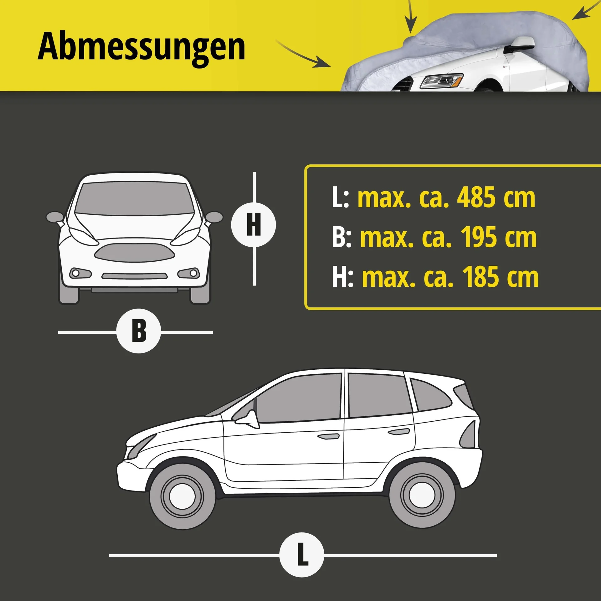 Autoabdeckplane all weather - Größe 10 - 485x195x185cm - PVC beschichtet - 0