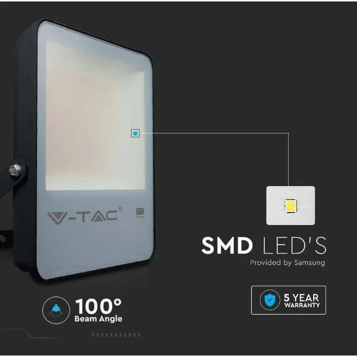 VT-132 LED-Flutlicht - 100 W - 13700 Lm - 4000K - schwarz - Extra effizient - 6