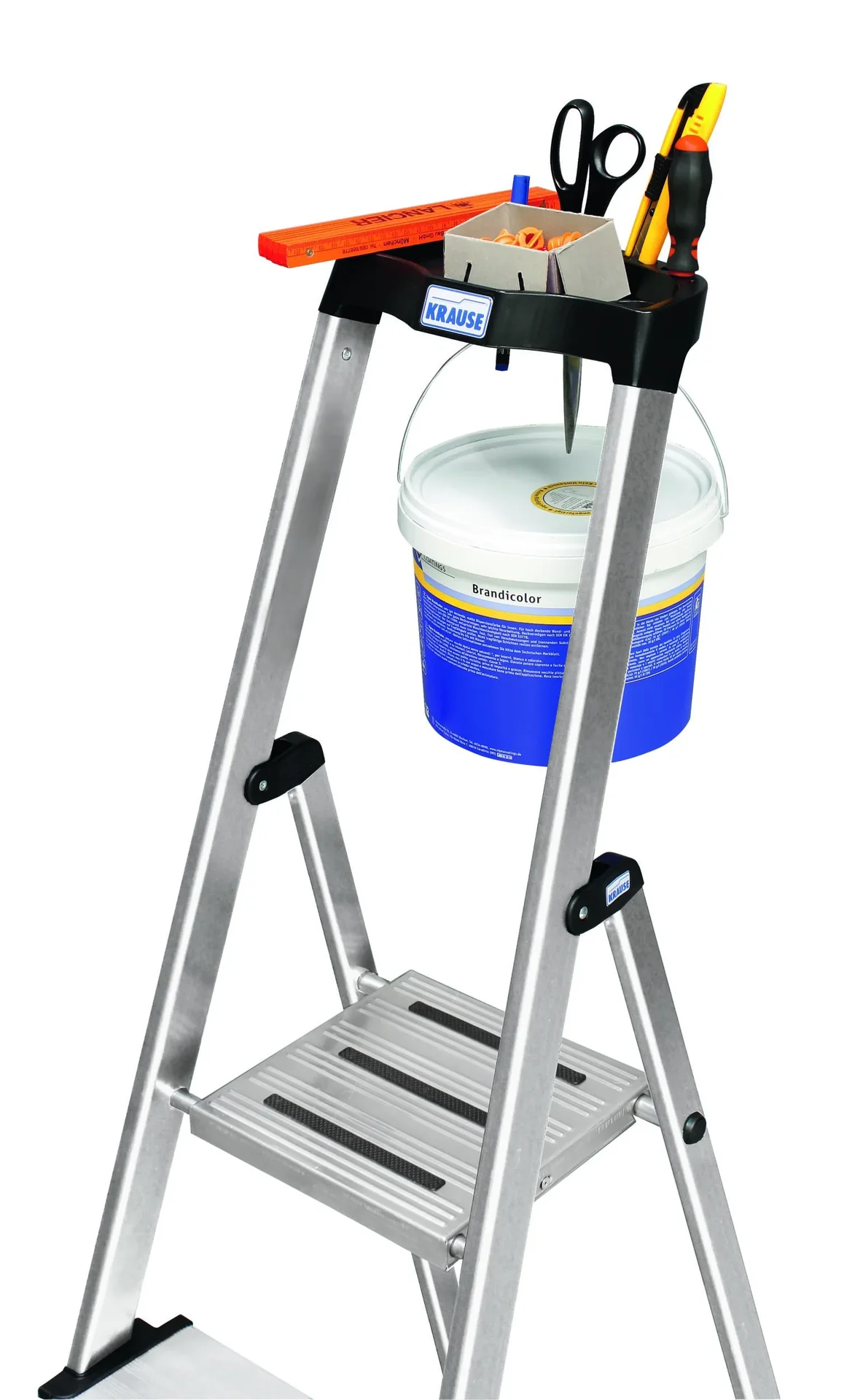 Stufen-Stehleiter Sepuro, Alu 4 Stufen m. Sicherheitsbügel - 1