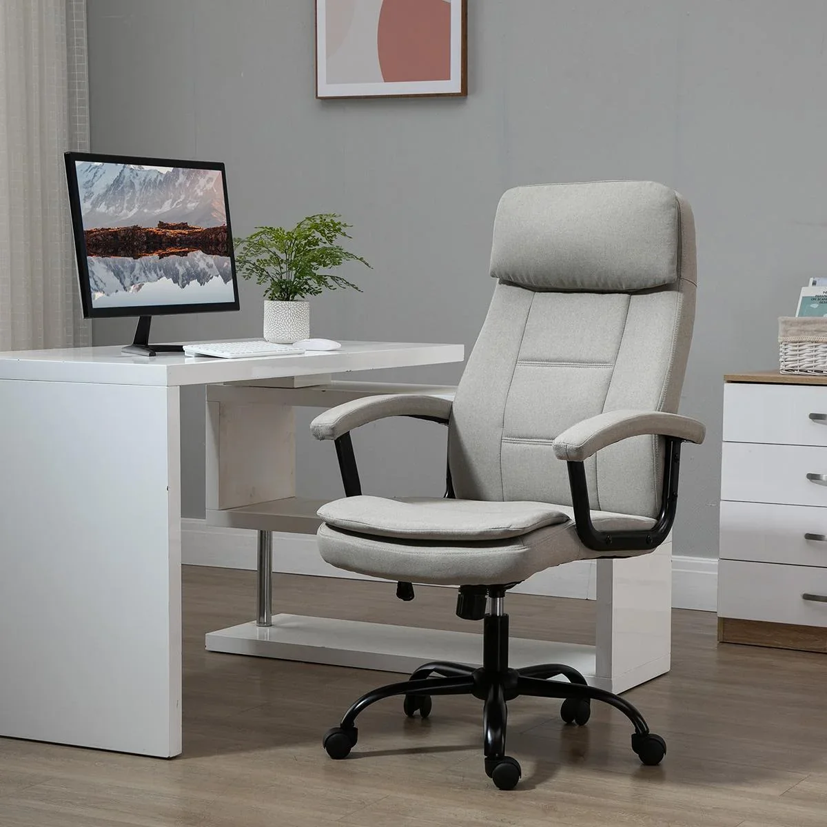 Bürostuhl Massage höhenverstellbarer Chefsessel Gamingstuhl mit Massagefunktion, ergonomischer Drehstuhl Massage Sessel - 2