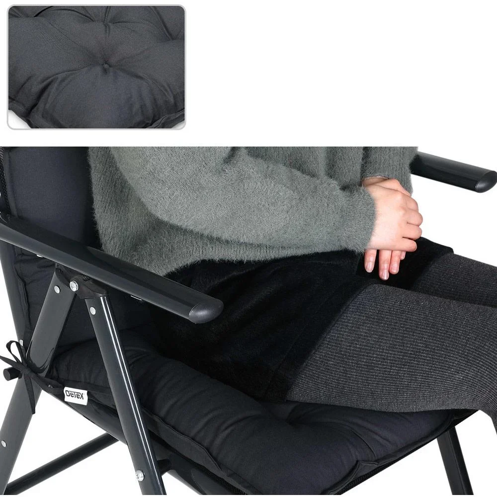 Sitzkissen - 2er Set - Anthrazit 116x57x7cm - 3