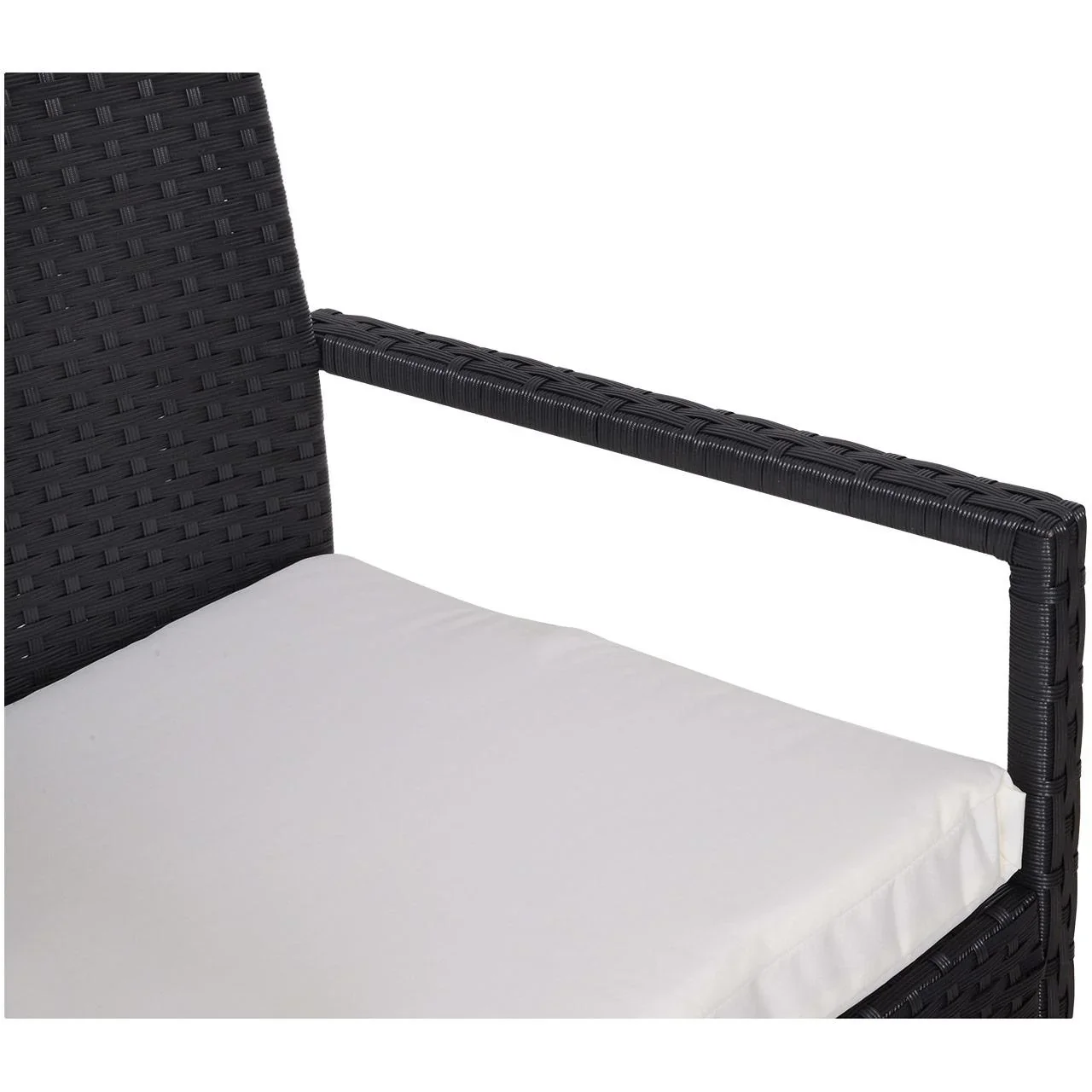 Gartensitzgruppe 3-tlg, Polyrattan Gartenset Rattanmöbel für Balkone Schwarz mit Sitzkissen - 1