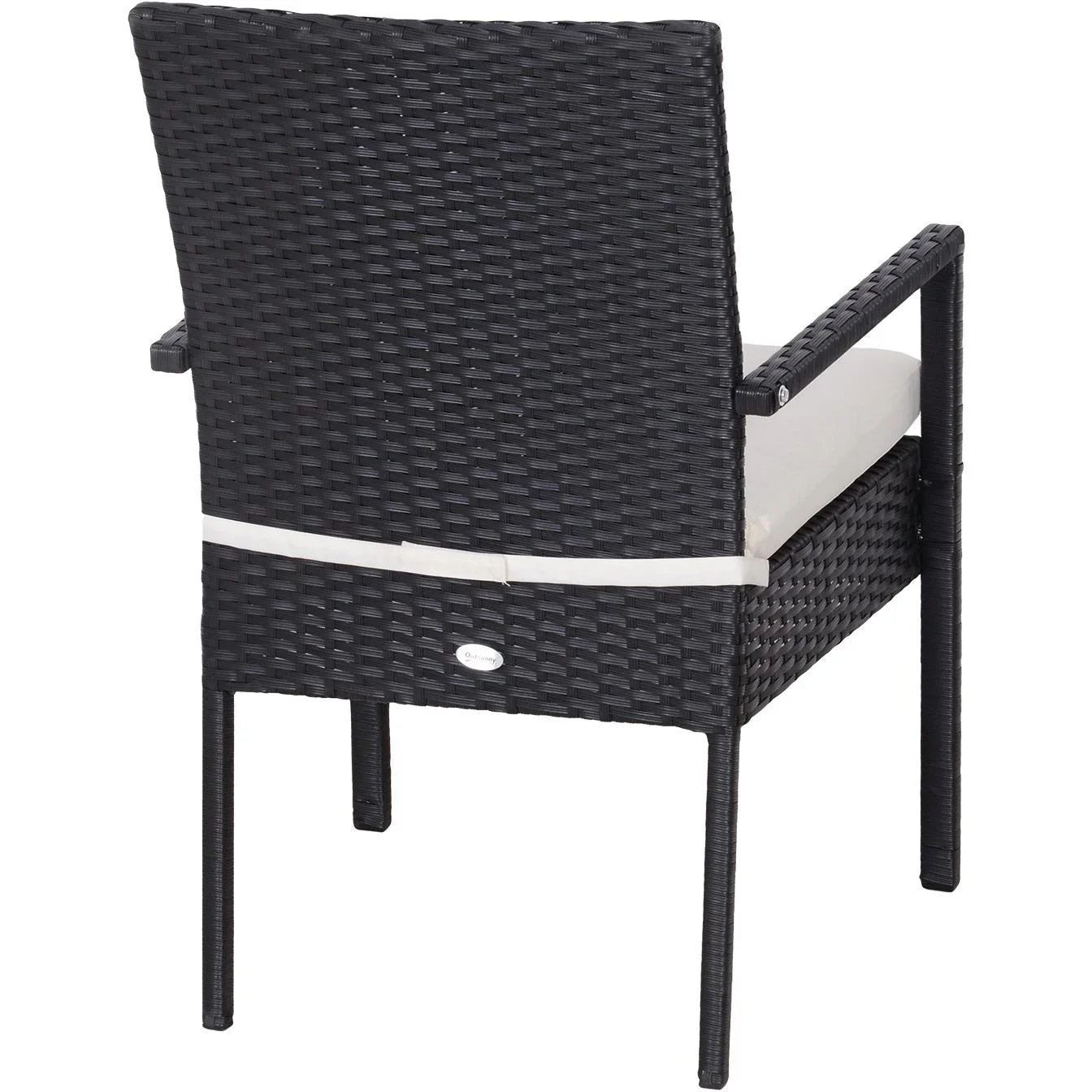 Gartensitzgruppe 3-tlg, Polyrattan Gartenset Rattanmöbel für Balkone Schwarz mit Sitzkissen - 5