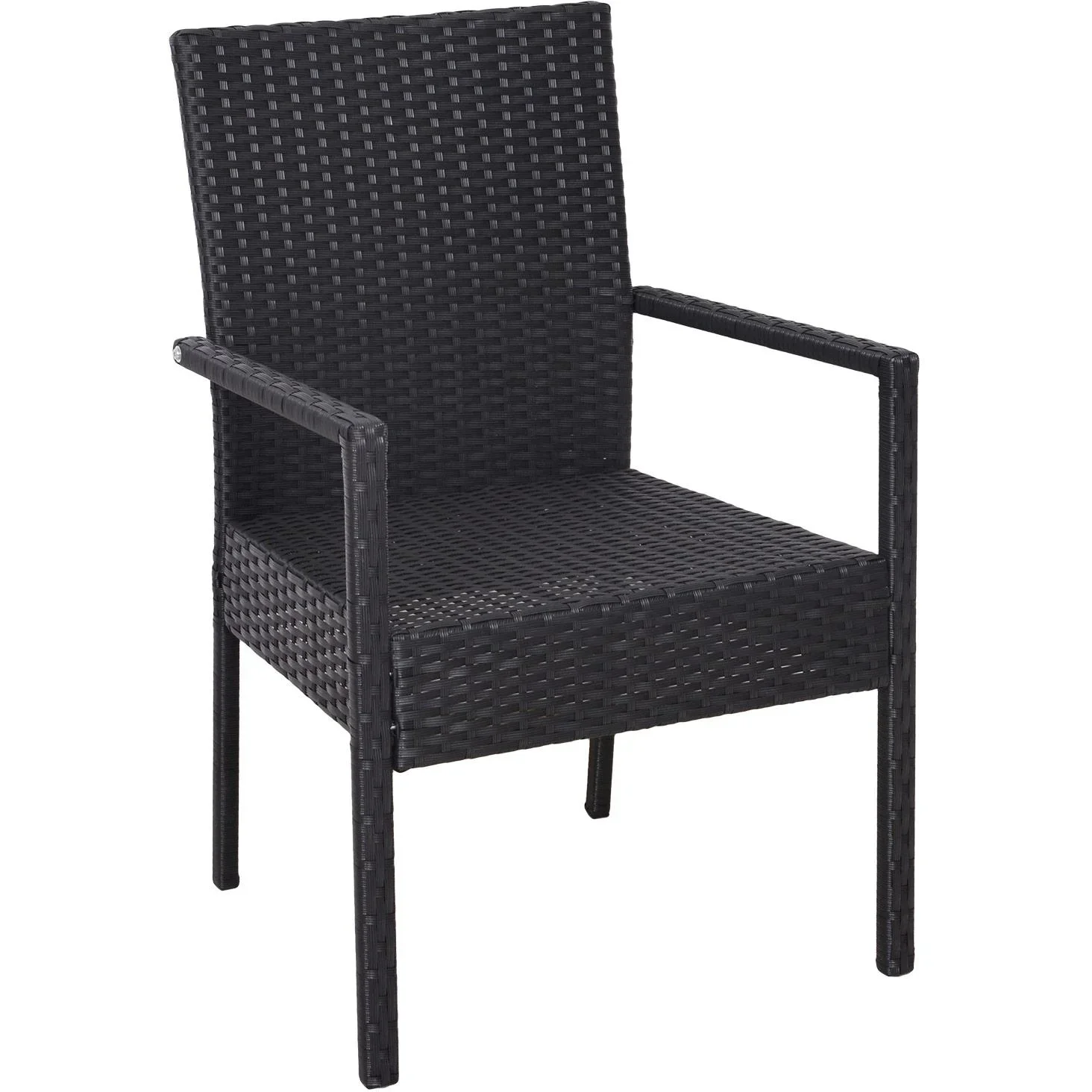 Gartensitzgruppe 3-tlg, Polyrattan Gartenset Rattanmöbel für Balkone Schwarz mit Sitzkissen - 7