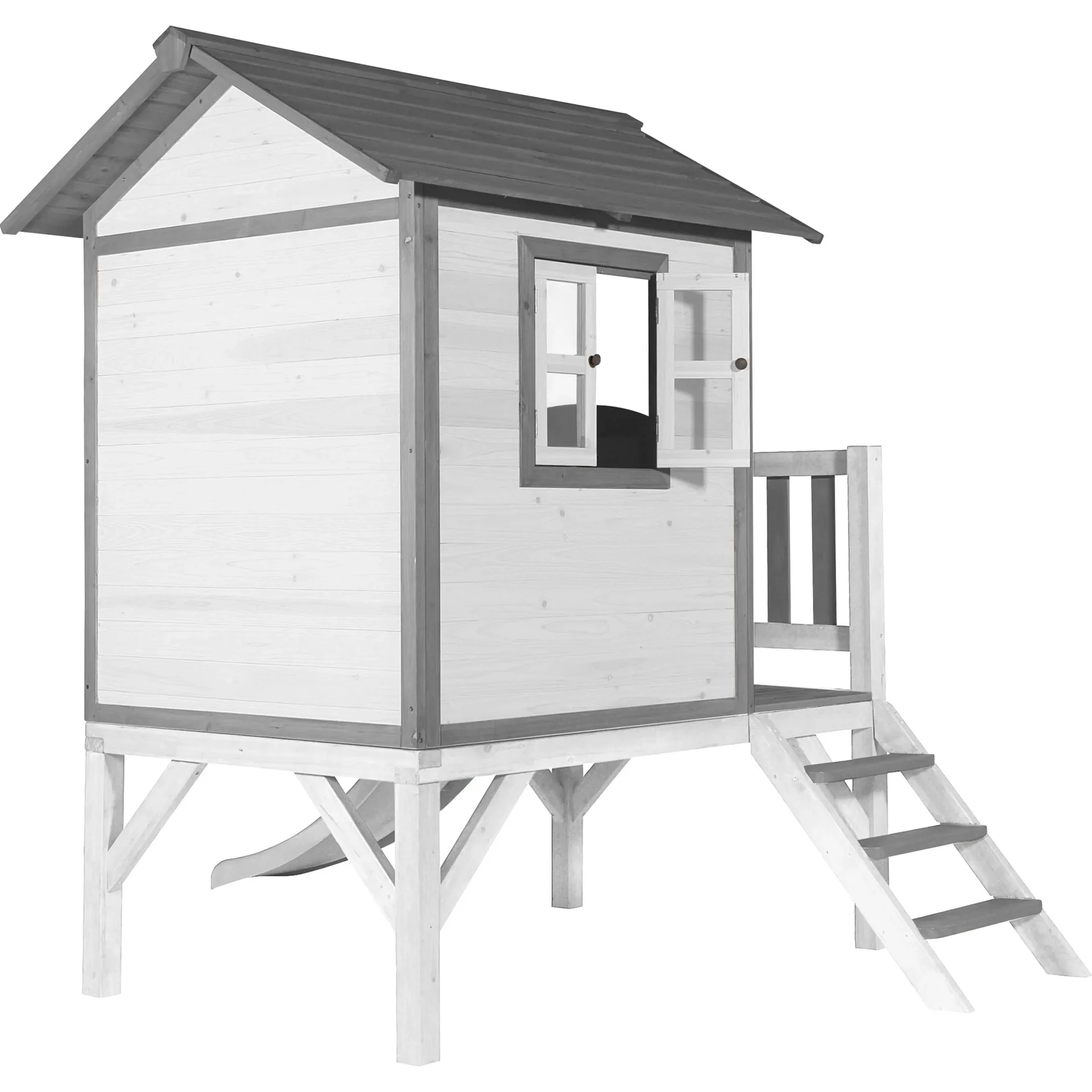 Lodge XL Spielhaus Klassisch - Weiße Rutsche - 1