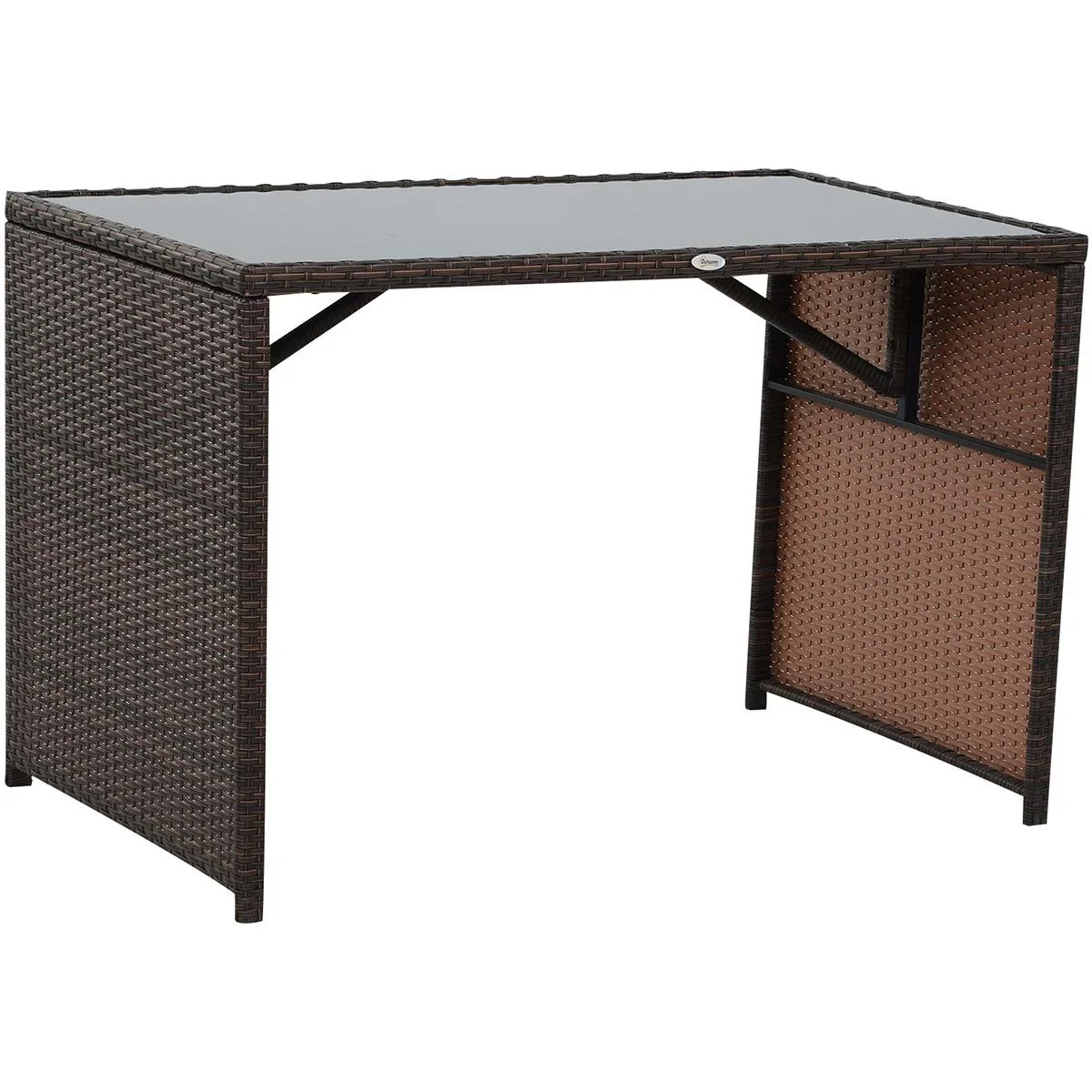 Polyrattan Garnitur als 5-teiliges Set braun/cremeweiß - 7