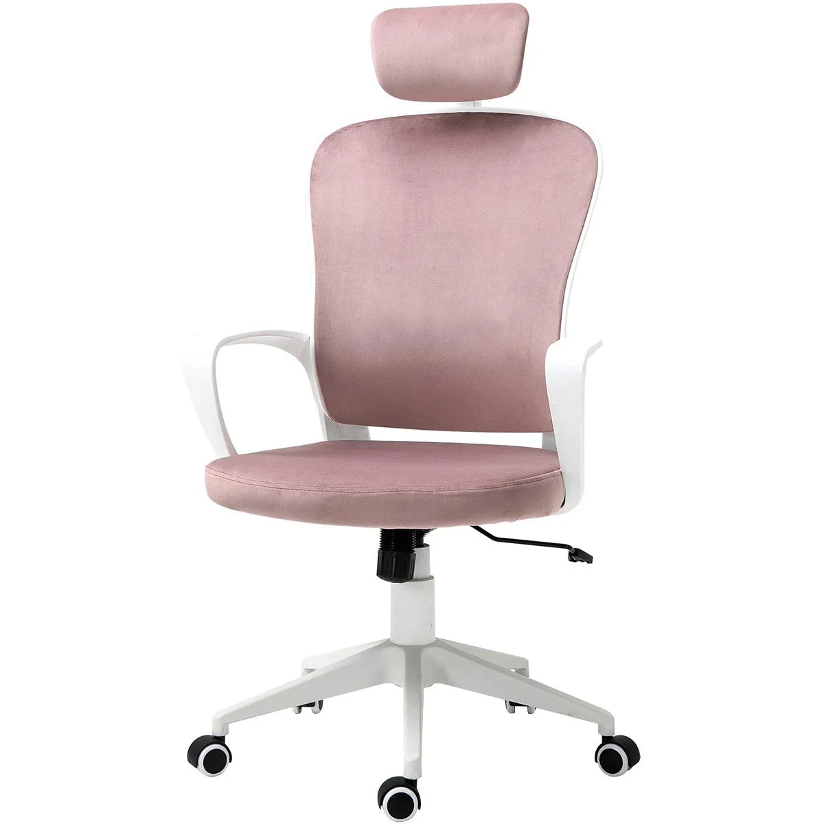 Bürostuhl ergonomisch - Samt Polyester - Rosa - 63 x 64 x 118-128 cm - 0