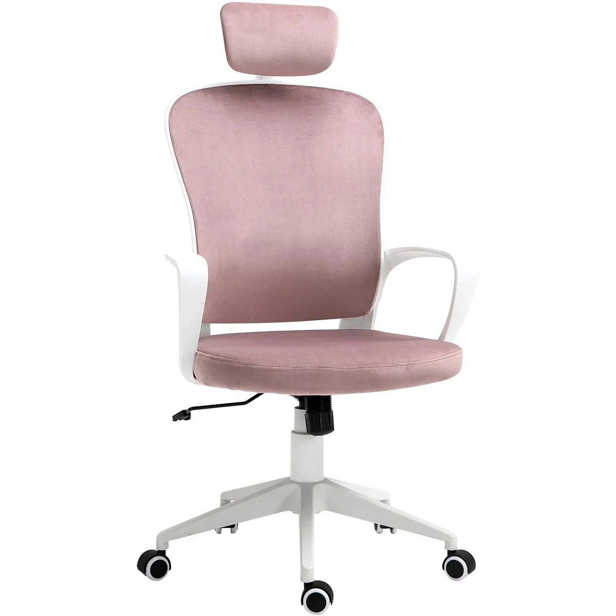 Bürostuhl ergonomisch - Samt Polyester - Rosa - 63 x 64 x 118-128 cm - 1