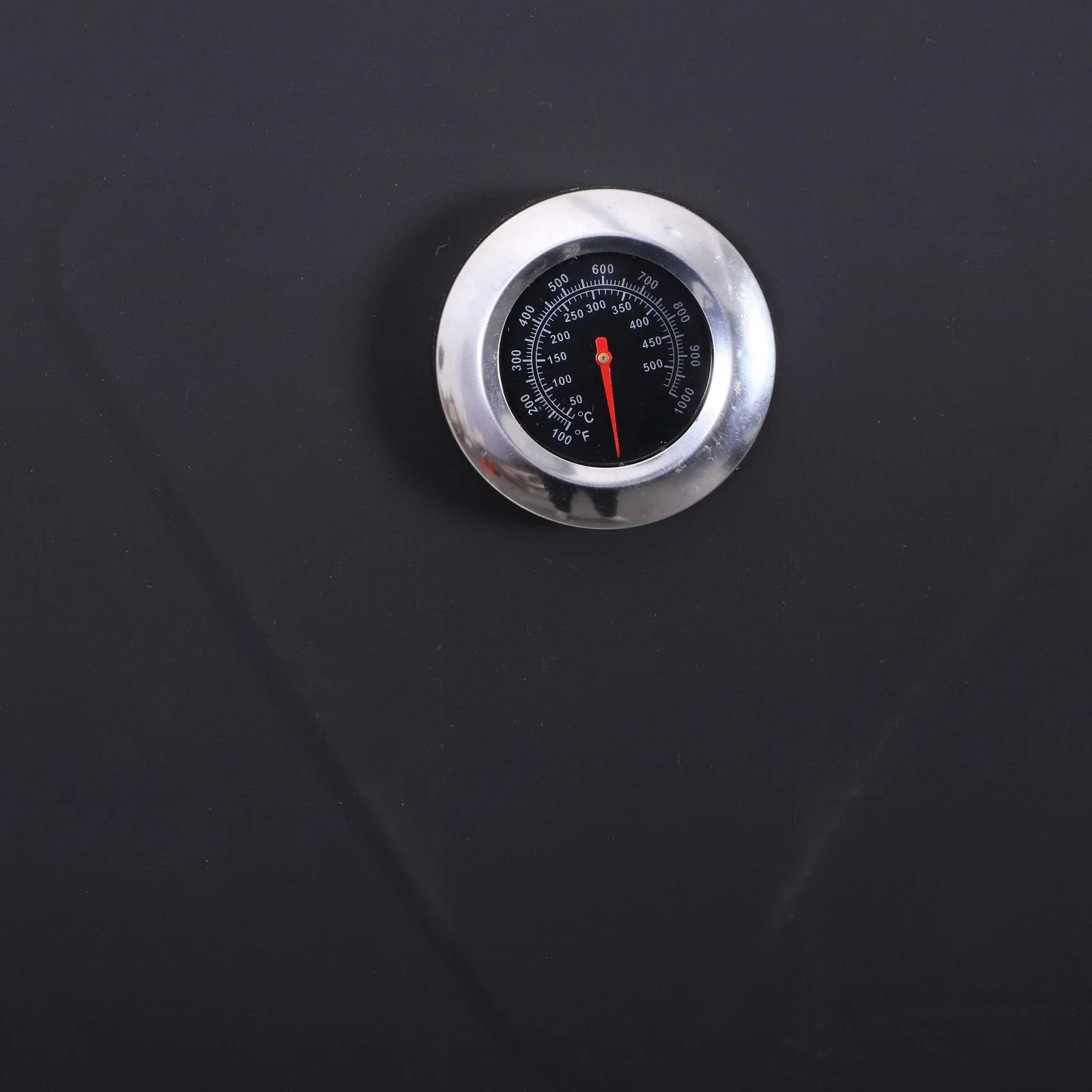 Kohlegrill Grillwagen Grillstation Standgrill mit Thermometer 3 x Ablage Edelstahl Schwarz - 1