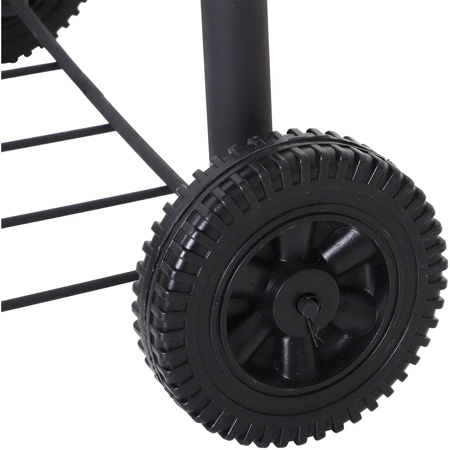 Kohlegrill Grillwagen Grillstation Standgrill mit Thermometer 3 x Ablage Edelstahl Schwarz - 6