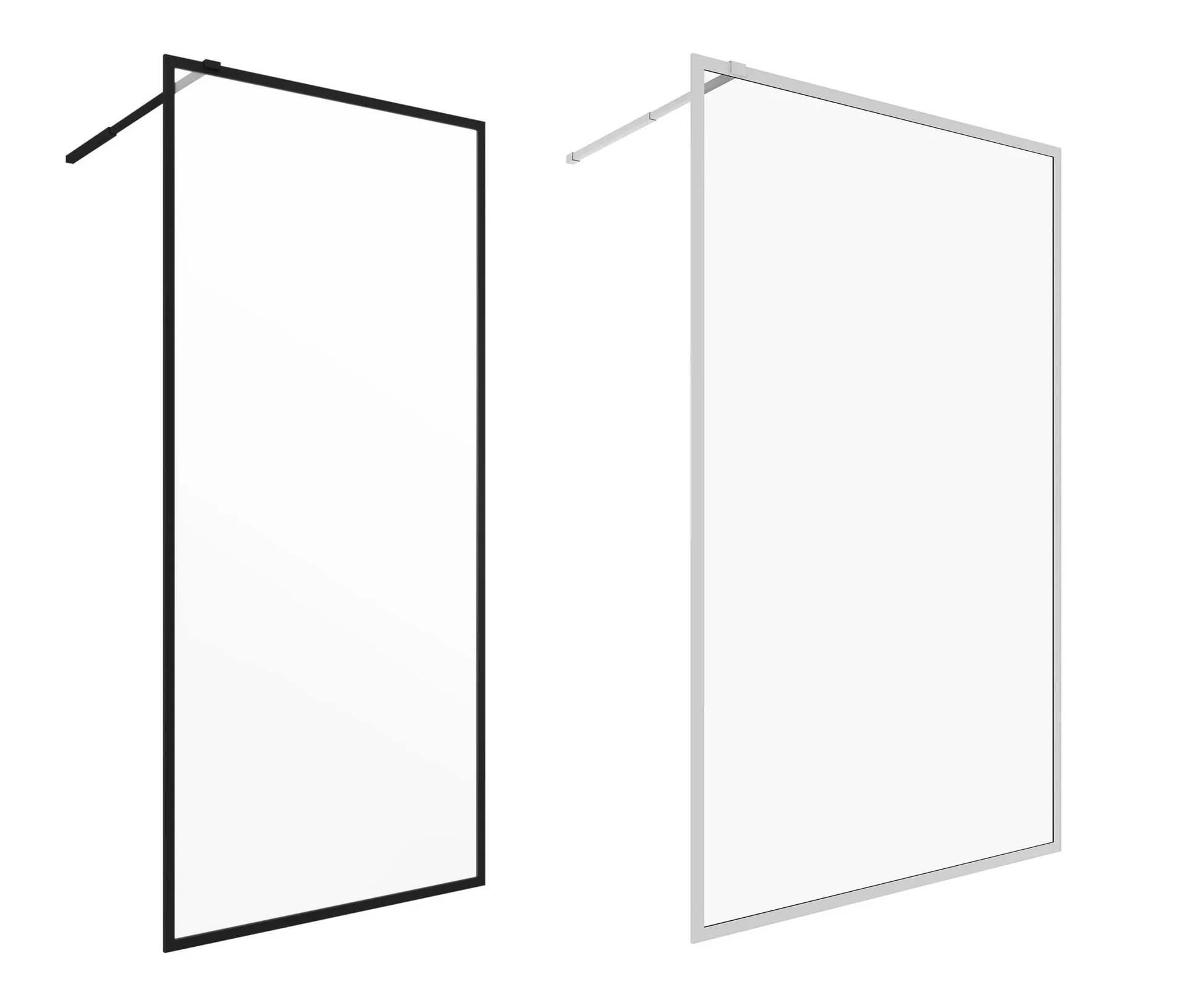 Walk-IN Glas-Duschwand 120 x 200cm, Duschabtrennung mit barrierefreiem Einstieg inklusive Halterungsstange Silber-Optik - 0