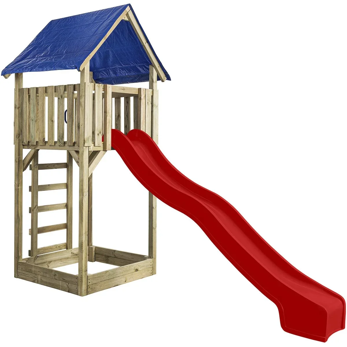 Spielturm Lisa mit Rutsche rot - 0
