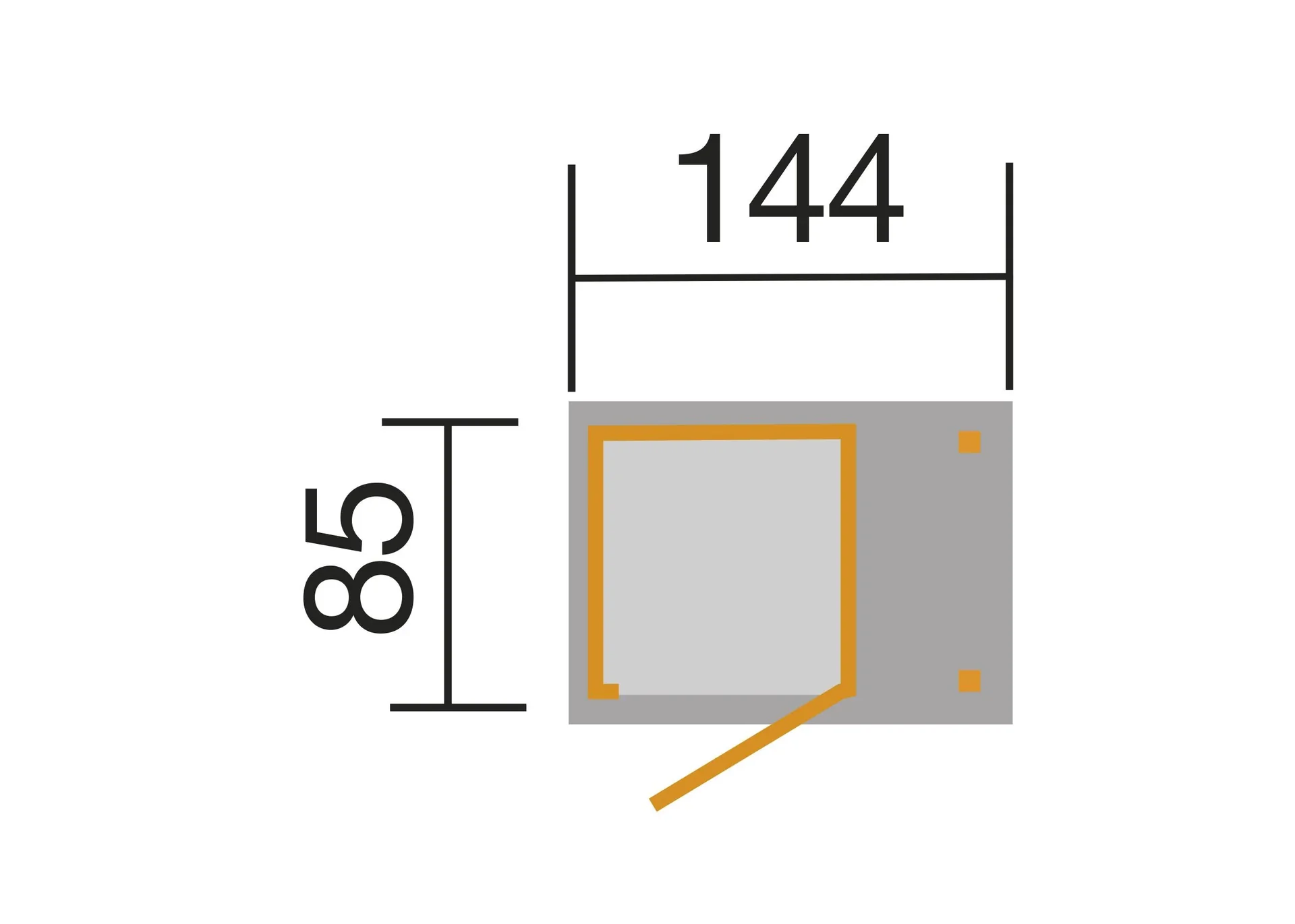 Garten-/Terrassenschrank 351 A Gr.1 B x H x T 162 x 196 x 105 Satteldach, 14 mm, Einzeltür, Schleppdach 50 cm - 1