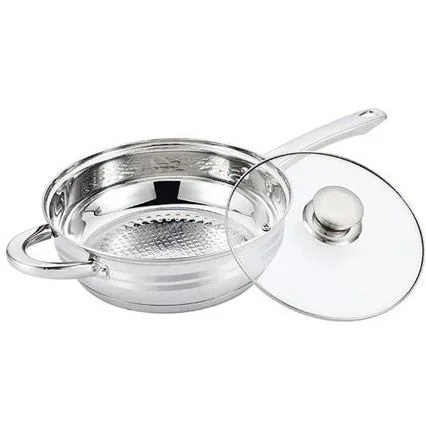 Töpfe und Pfannen - 12 Stück - Mit Untersetzern und Deckeln - Bratpfanne - Fritteuse - Eintopf - Silber - 1