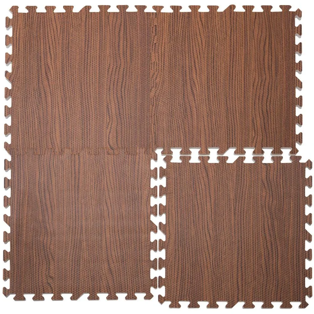 Bodenschutz / Puzzlematte 8 Stück - Braun Holzoptik 172x87x1cm - 1