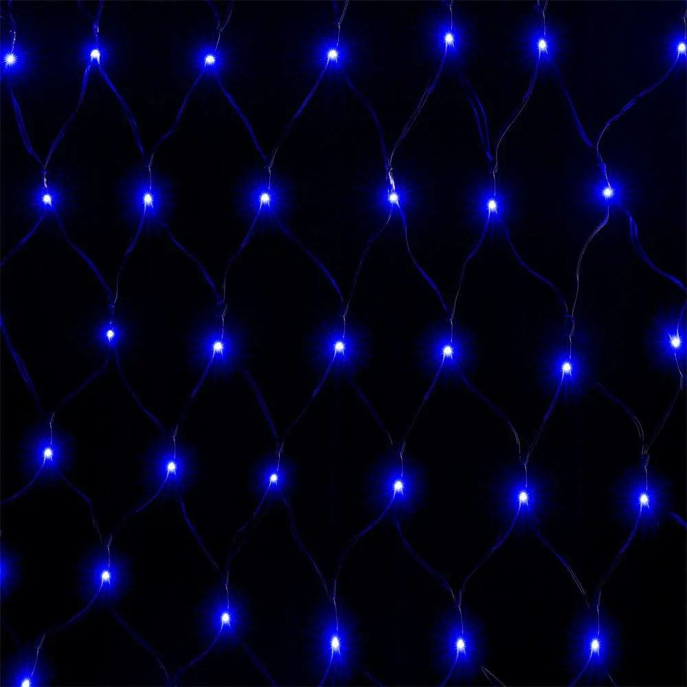 Netz-Lichterkette blau 100 LED 120x120cm - 1