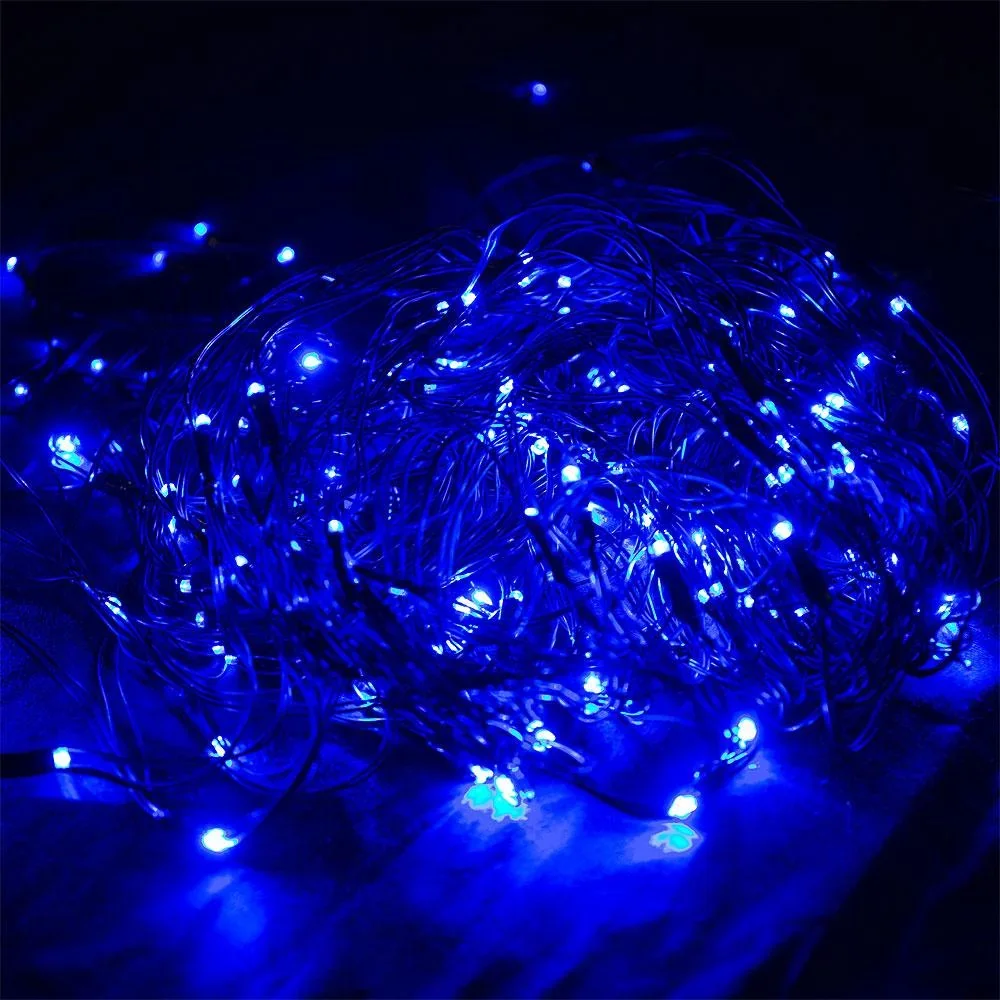 Netz-Lichterkette blau 100 LED 120x120cm - 2