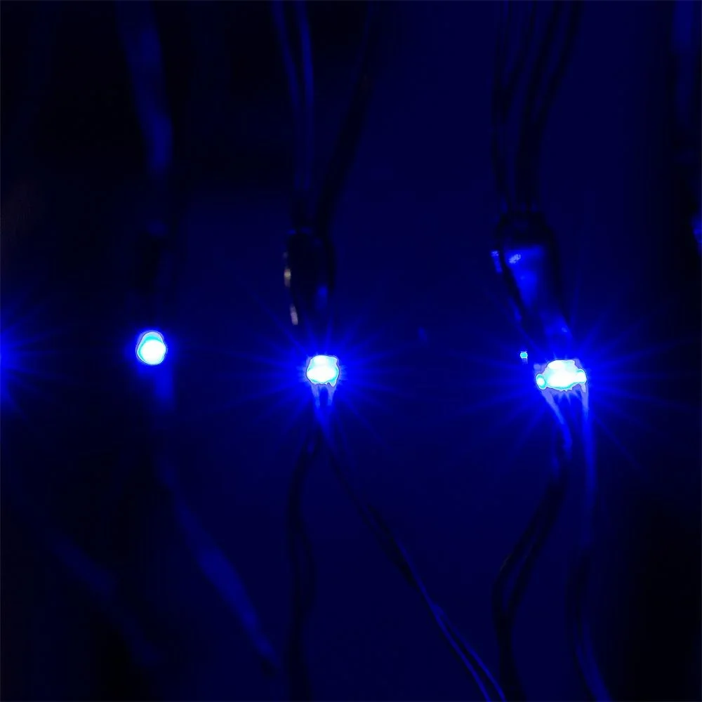 Netz-Lichterkette blau 100 LED 120x120cm - 3