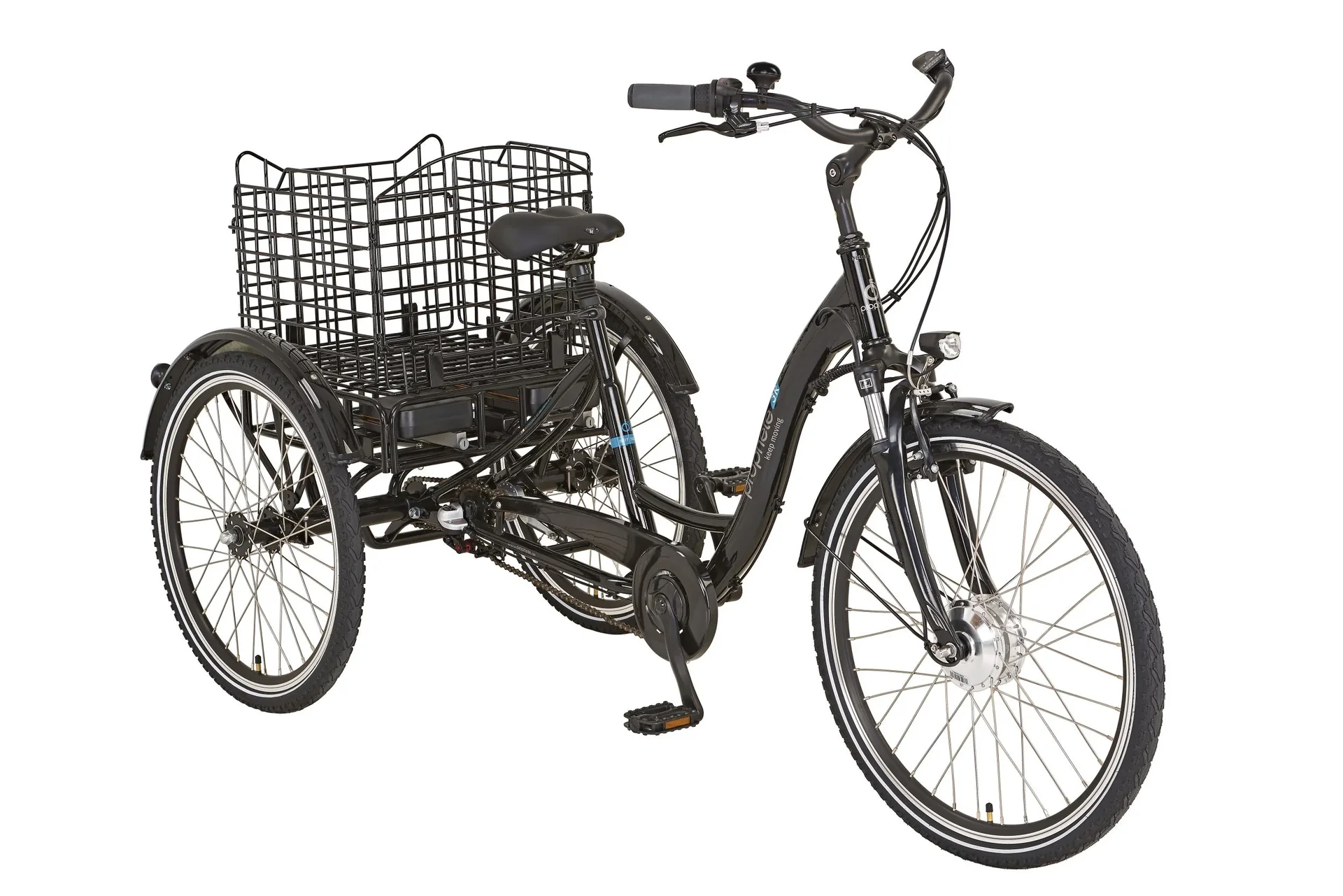 E-Bike-Dreirad, 24/26 Zoll, Rahmenhöhe 46 cm, 3-Gang Nabenschaltung, schwarz, CARGO 3R 20.ESL.10 - 0
