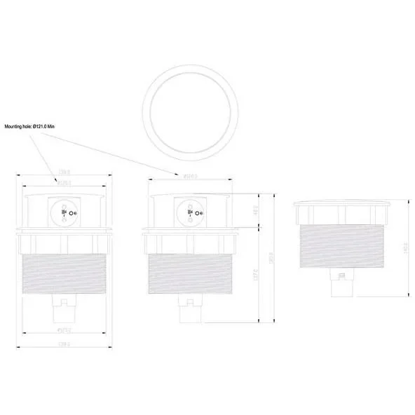 Pop-up Steckdosenleiste - 4 Steckdosen - Bleistift - 4