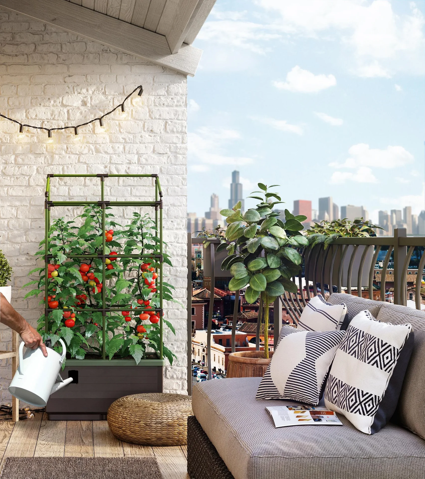 Pflanzbox "City Jungle" mit Rankgitter - 0