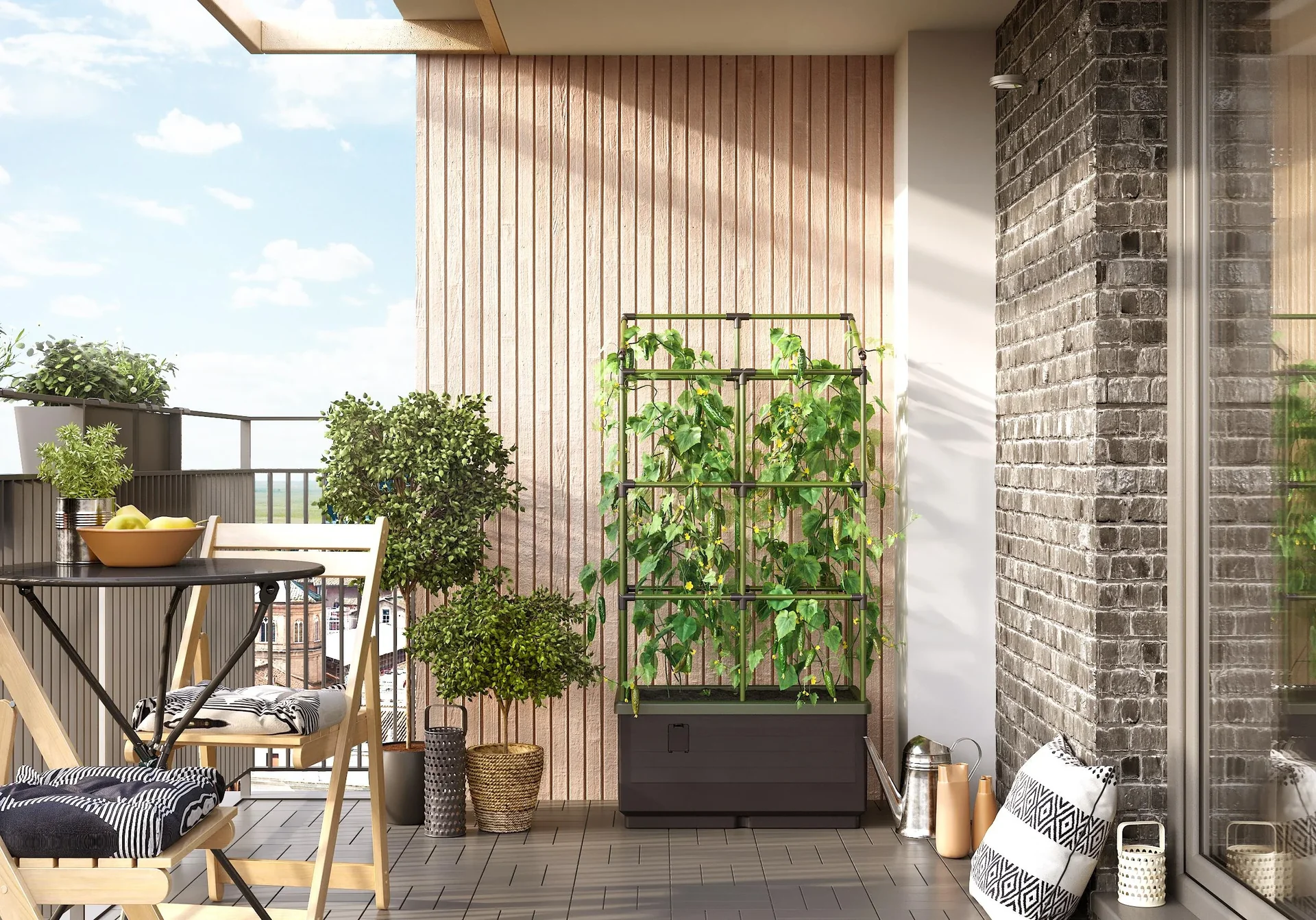 Pflanzbox "City Jungle" mit Rankgitter - 5