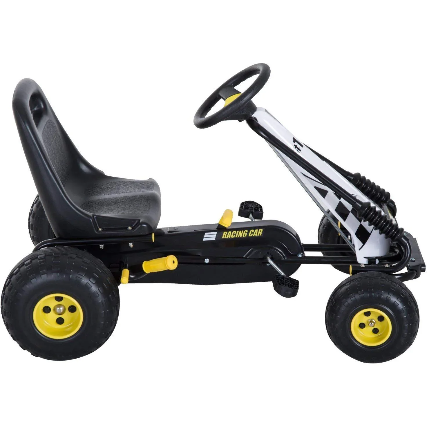 Tretauto Go Kart Tretfahrzeug ab 3 Jahre Schwarz - 0