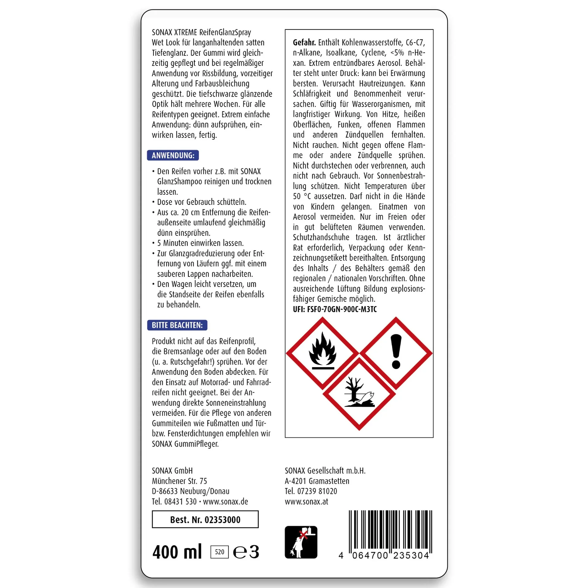 XTREME Reifenglanzspray Wet Look 400 ml - 4