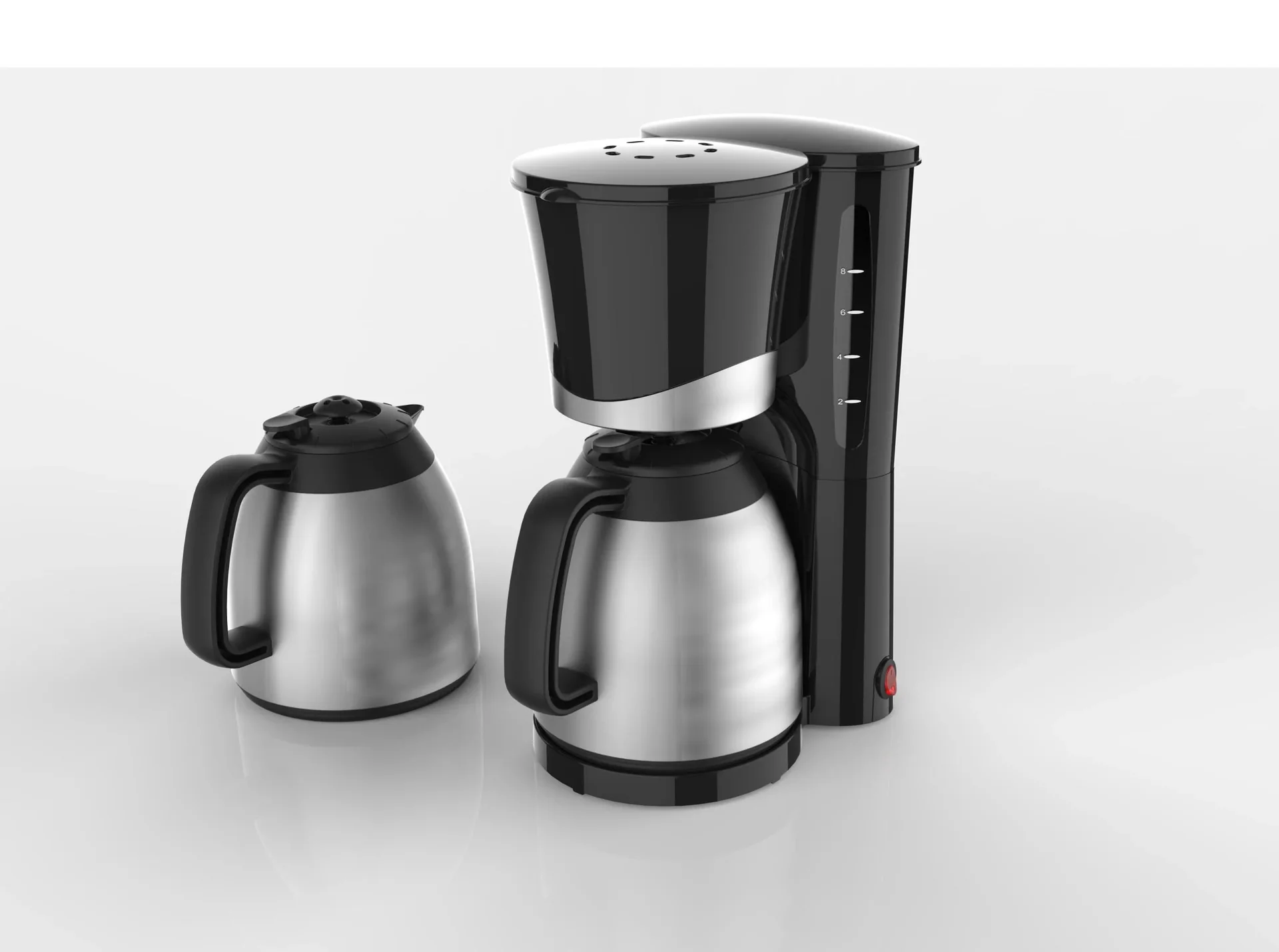 Duo-Kaffeemaschine, 1 Liter, silber - 0